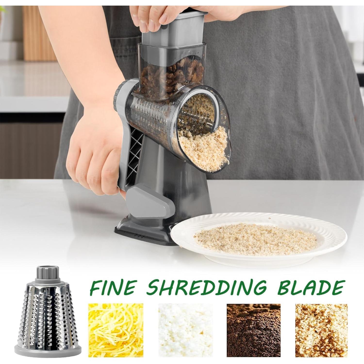 Rallador de Queso Rotativo Dachenus con Base de Succión Gris