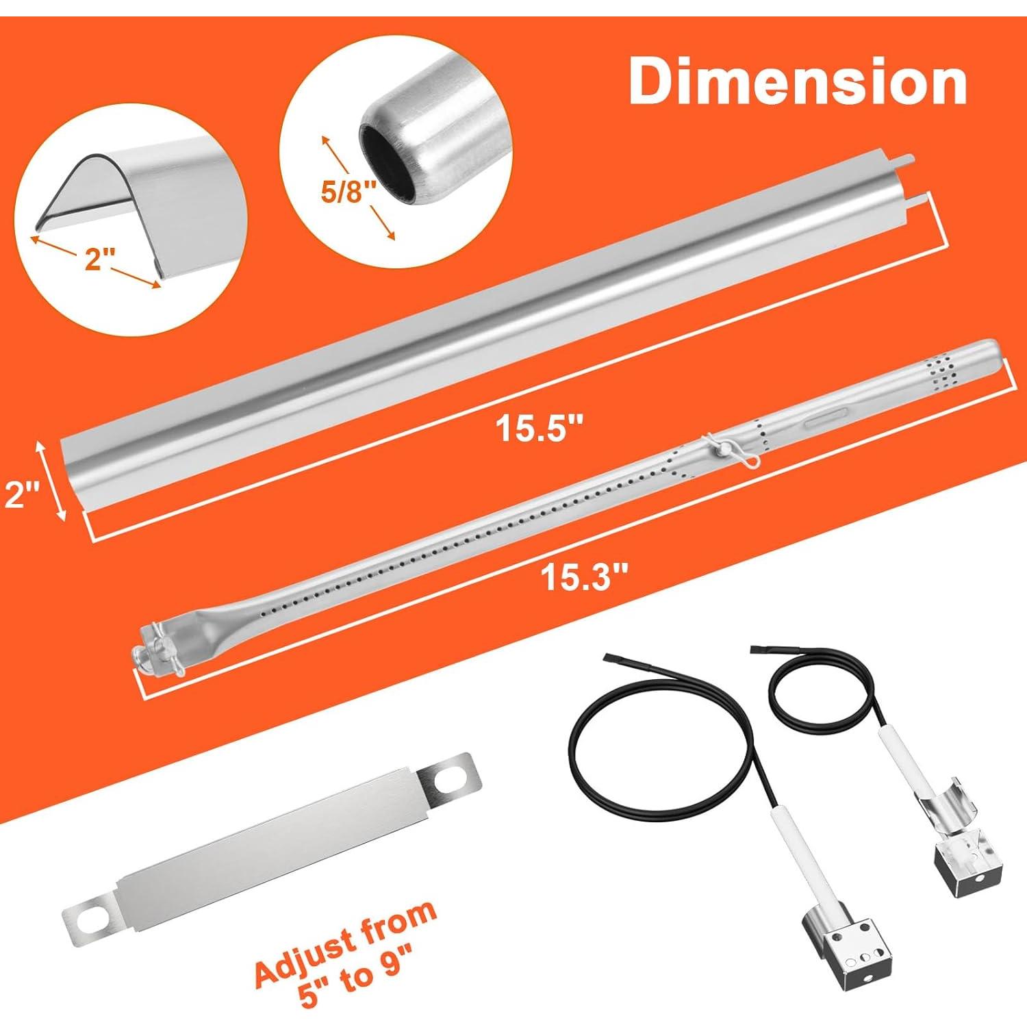 Kit de Piezas para Parrilla Charbroil 2 Quemadores 17"