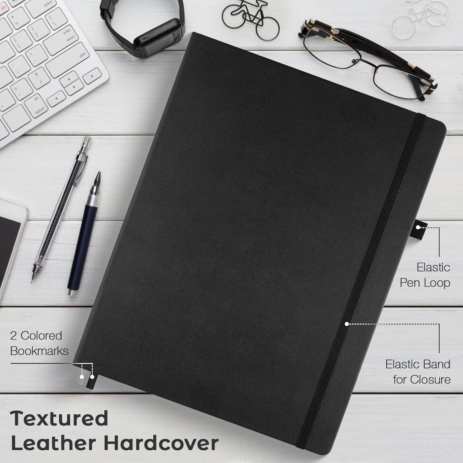 Cuaderno A4 Cuadriculado MALEDEN Tapa Dura Negro 192 Páginas