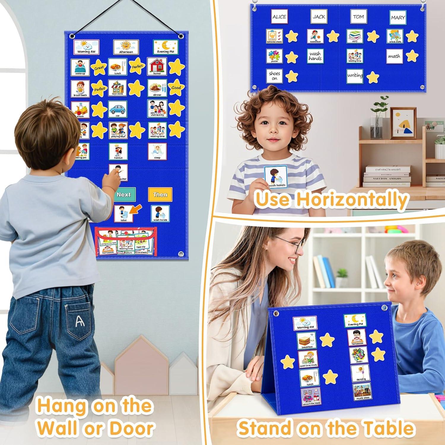 Tablero Visual para Niños ALSLEA 68.6x36.8cm con 124 Tarjetas