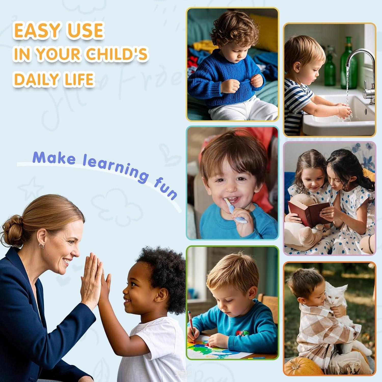 Tablero Visual para Niños ALSLEA 68.6x36.8cm con 124 Tarjetas