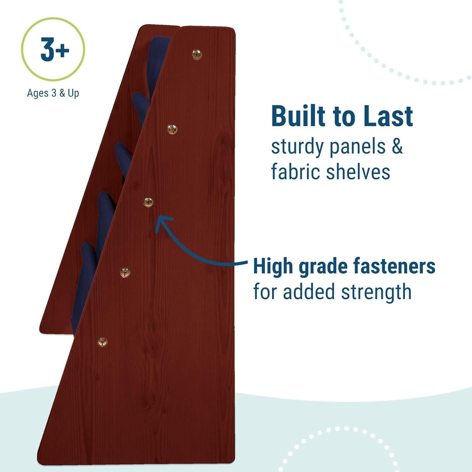 Estante de Libros Sling Wildkin Cereza con Azul 4 Estantes