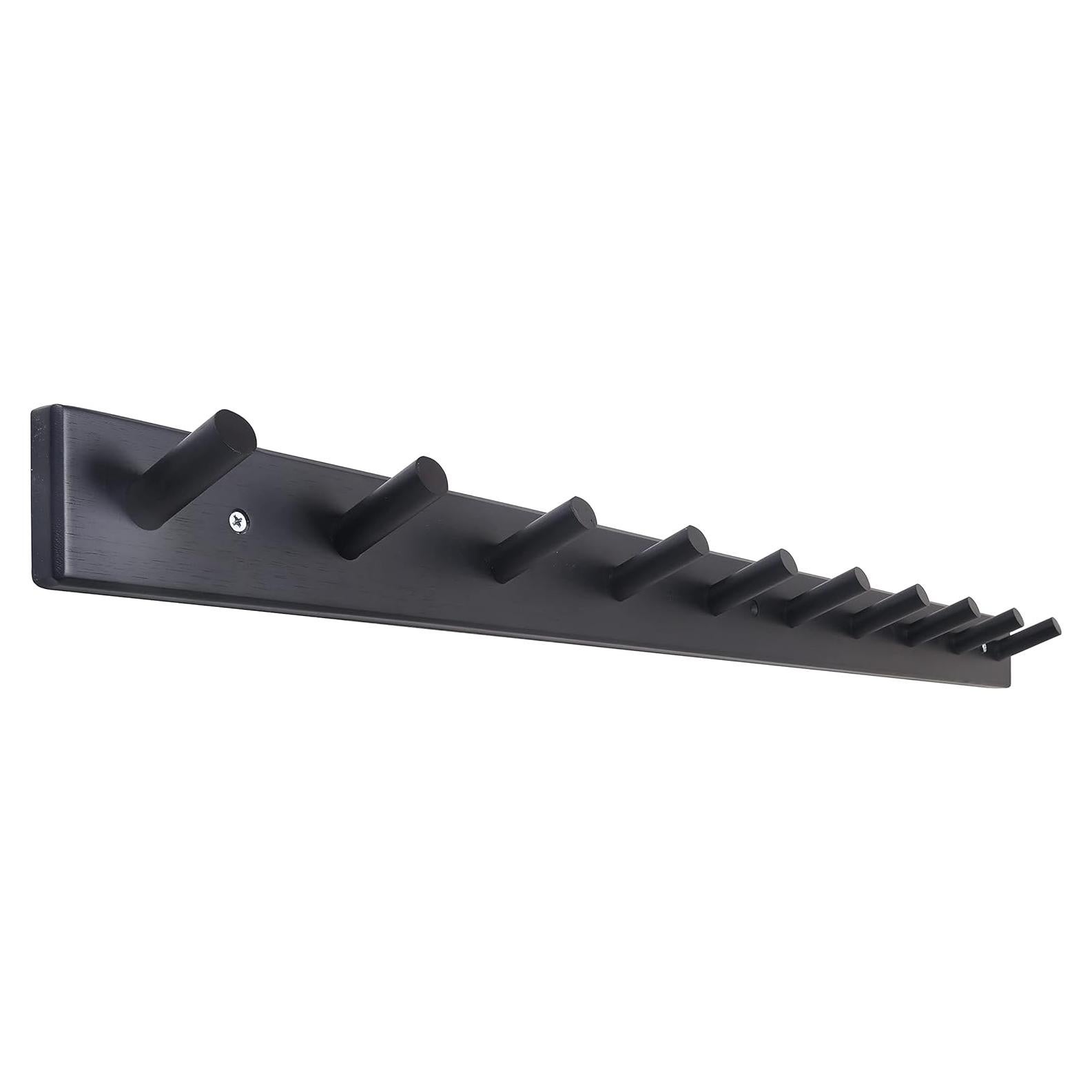 Perchero de Madera SKOLOO Negro 10 Ganchos 98.87 cm Montado en Pared