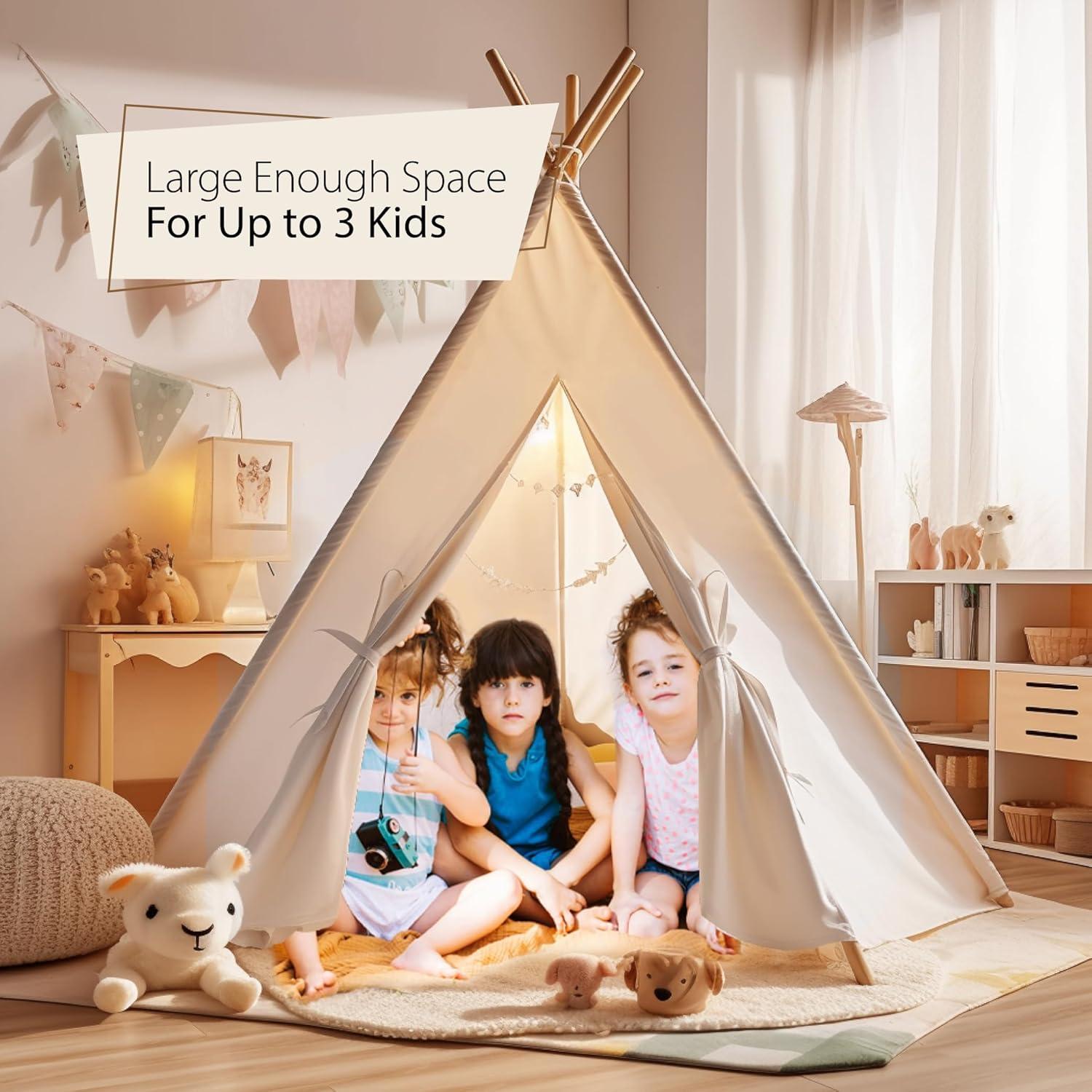 Tienda Teepee Infantil Atlasonix 2.54m Beige - Juego Interior