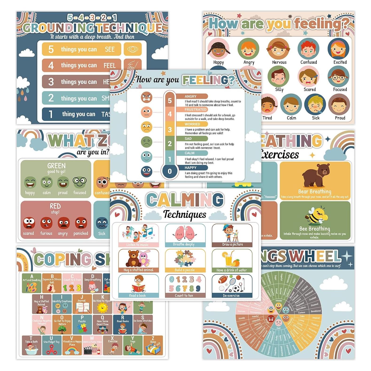 Set de 8 Manteles Educativos Boho OBUSATT 43x32 cm Salud Mental