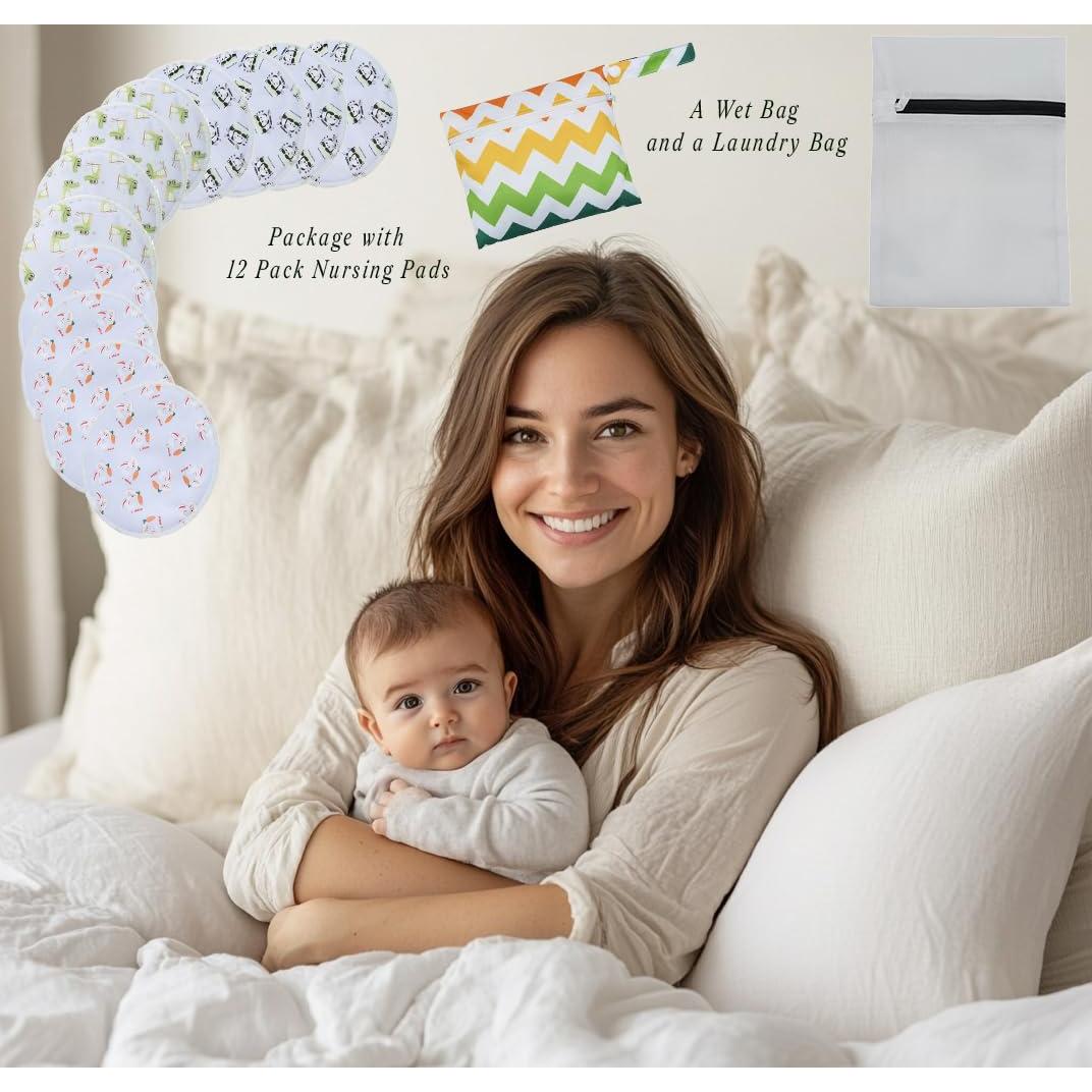 Almohadillas de Lactancia Reutilizables Soothe - 12 Piezas de Bambú