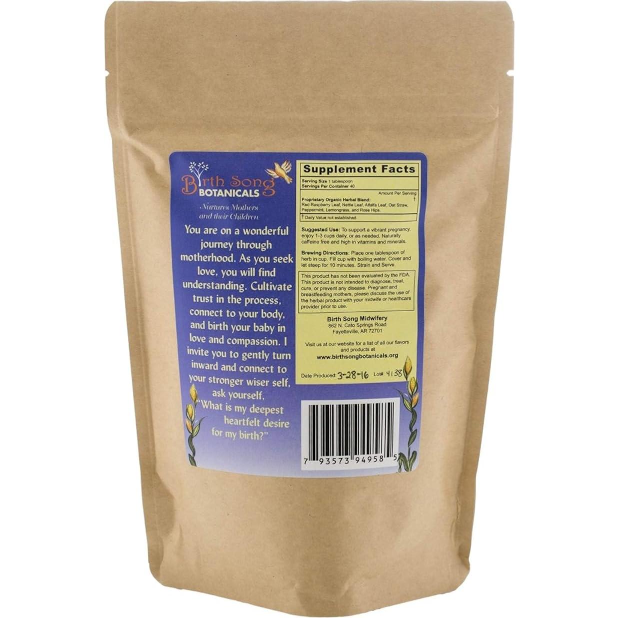 Té de Embarazo Lady in Waiting Birth Song Botanicals 40 Porciones