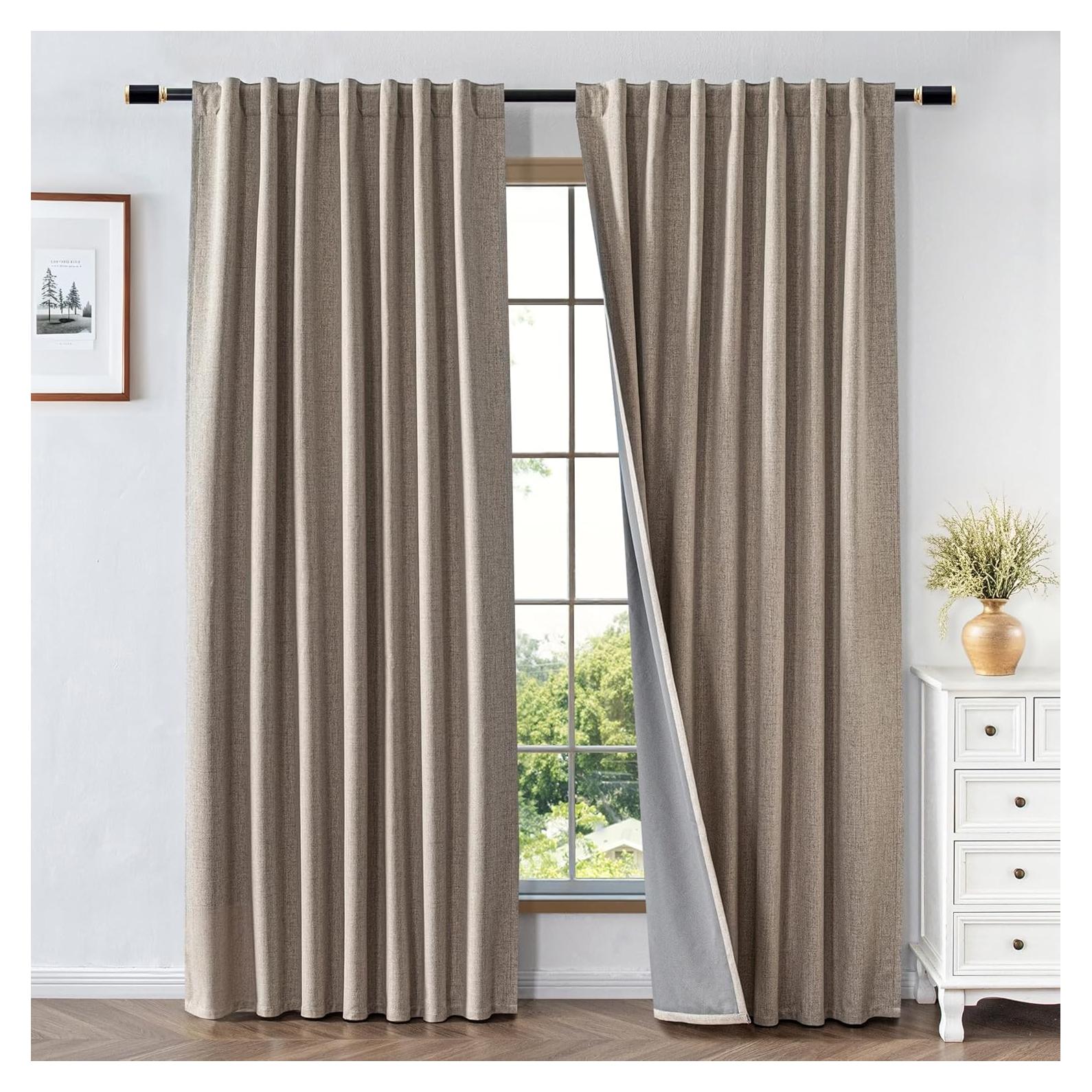 Cortinas Beige Blackout RainCharm 132x183 cm 2 Paneles Aislantes