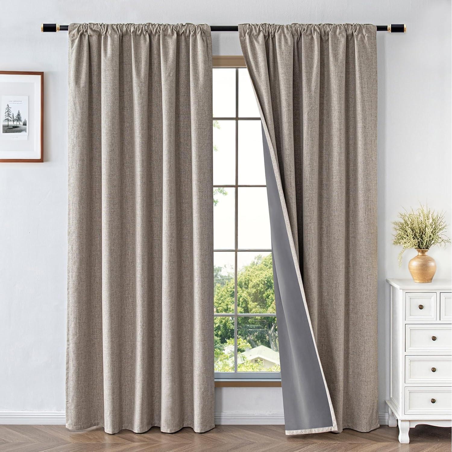 Cortinas Beige Blackout RainCharm 132x183 cm 2 Paneles Aislantes