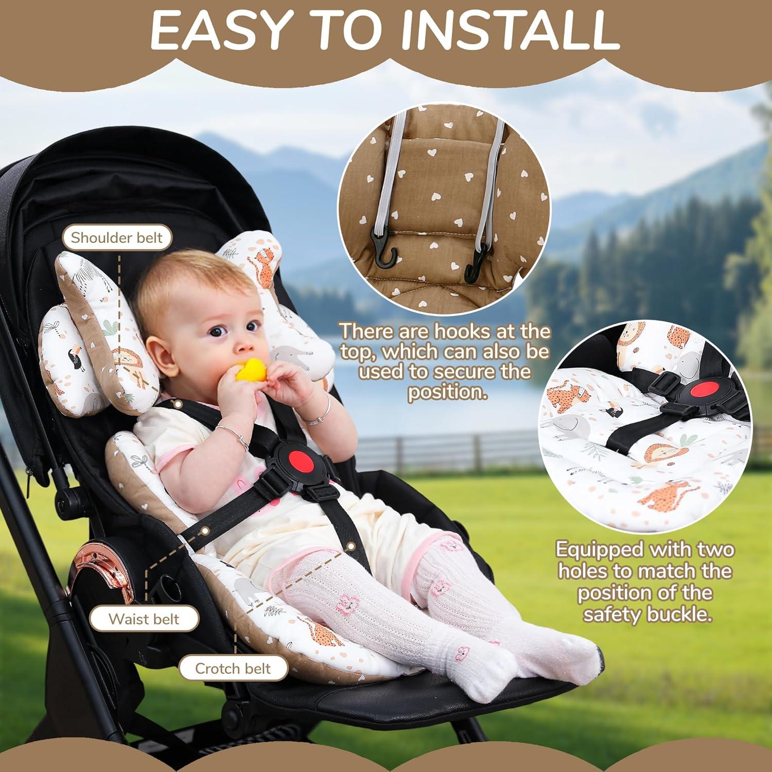 Forro de Asiento Universal para Cochecito de Bebé LAT10106103 - Algodón Suave y Transpirable