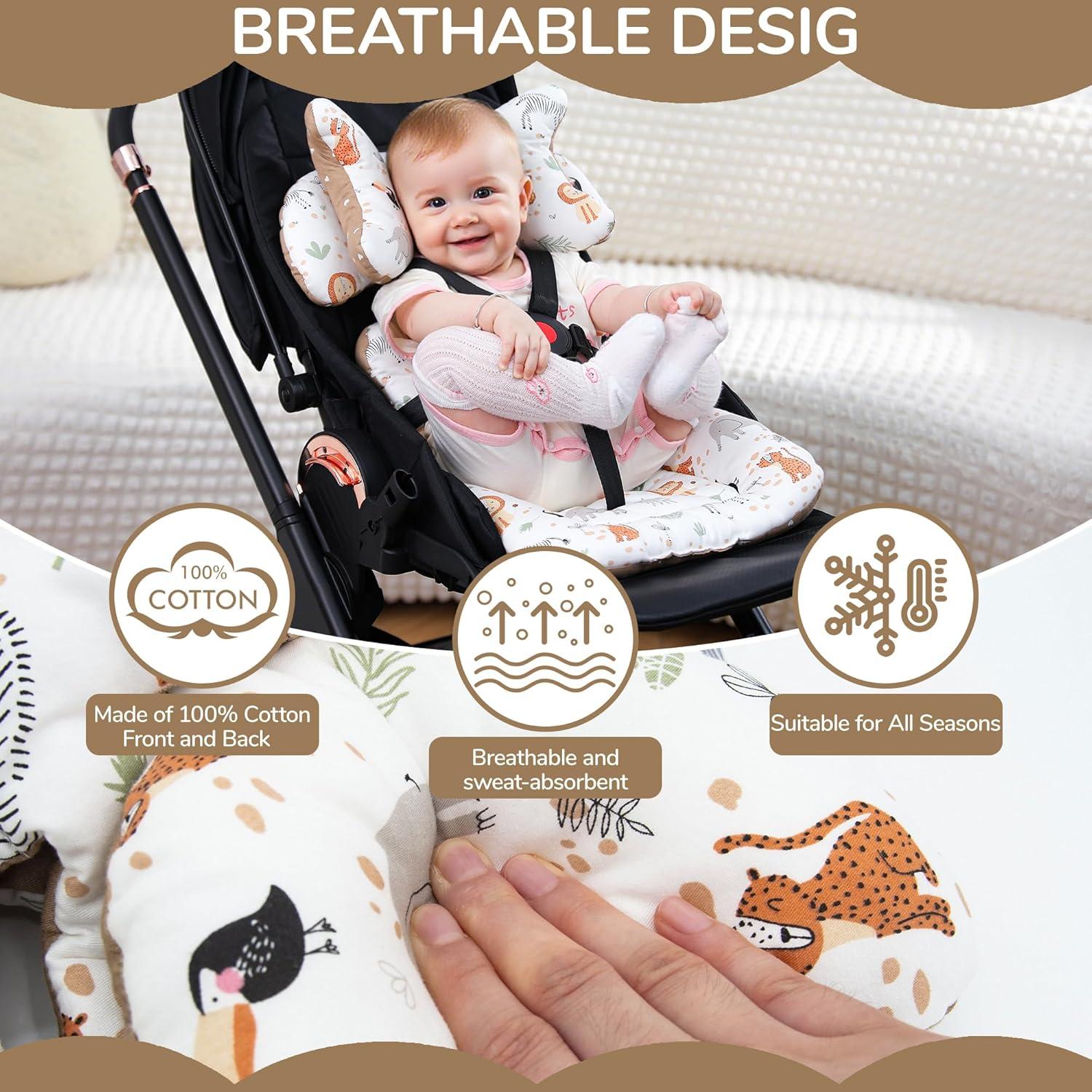 Forro de Asiento Universal para Cochecito de Bebé LAT10106103 - Algodón Suave y Transpirable