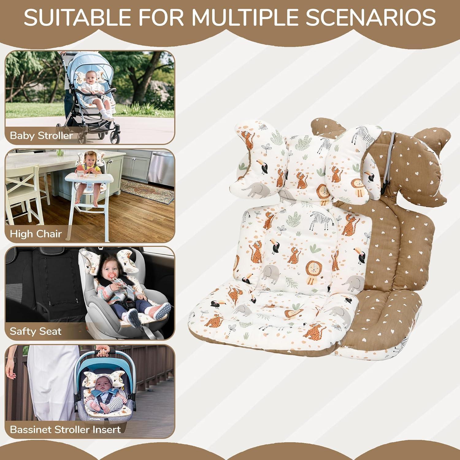 Forro de Asiento Universal para Cochecito de Bebé LAT10106103 - Algodón Suave y Transpirable