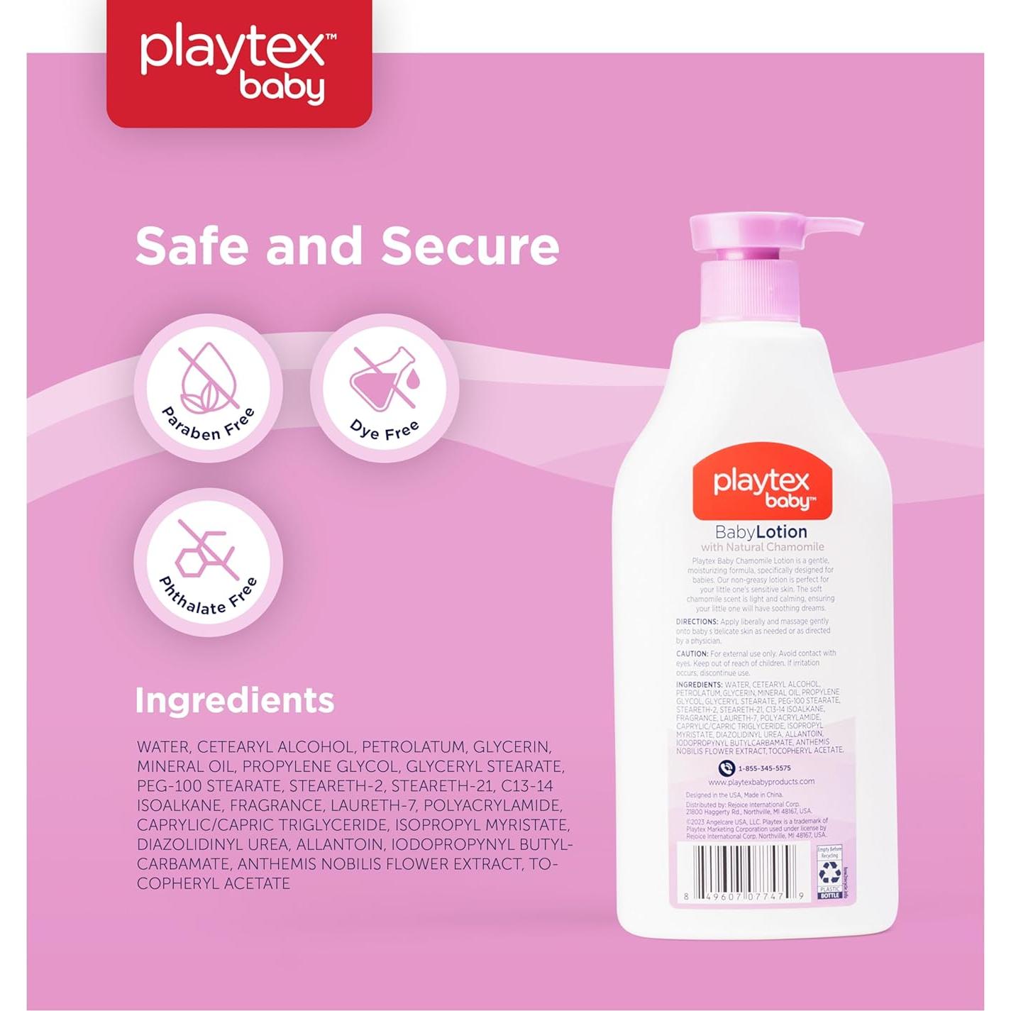 Loción para Bebés Playtex 21 oz, Suave y Calmante, Paquete de 3