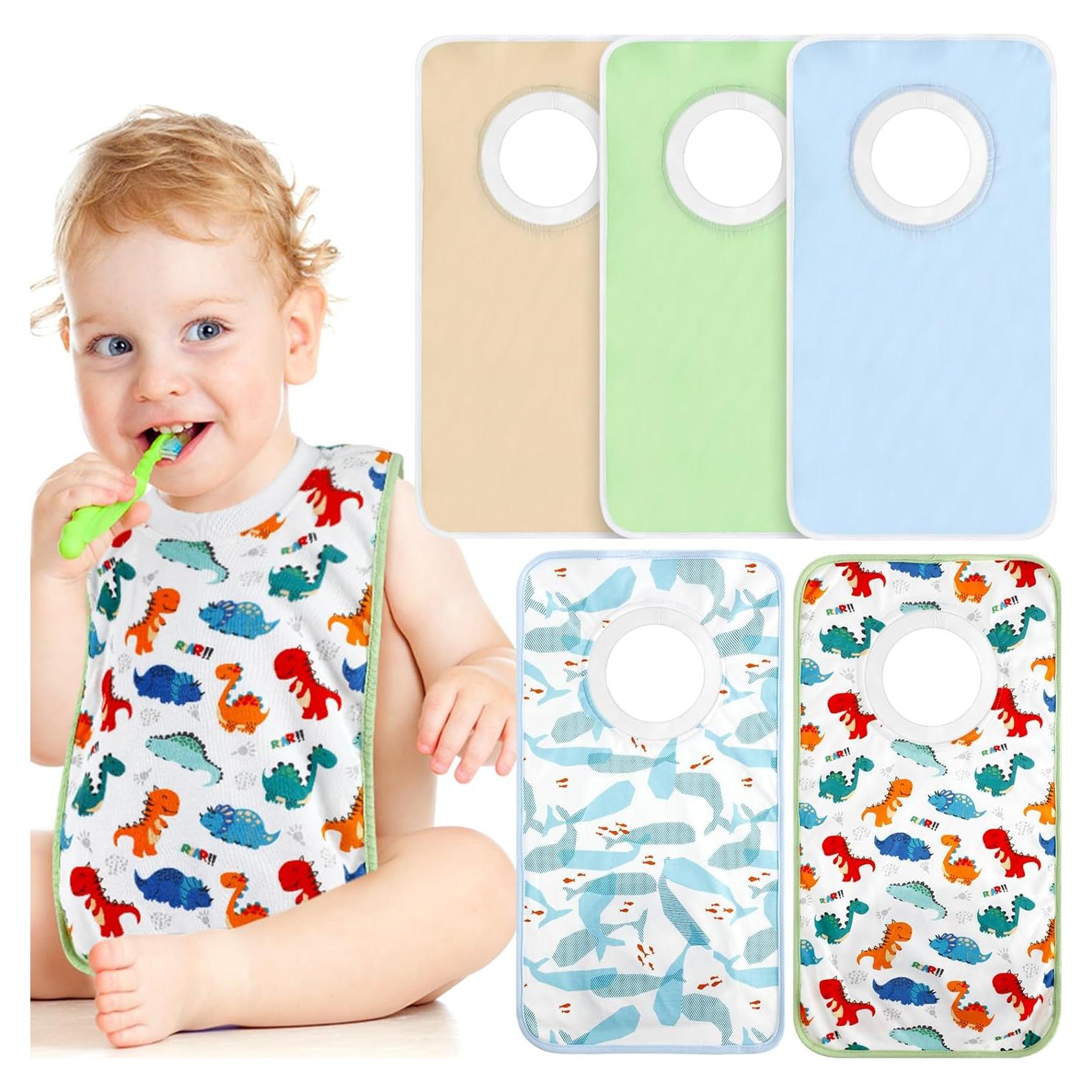 Baberos de Toalla Newwiee 5 Pcs para Bebé Unisex Absorbentes