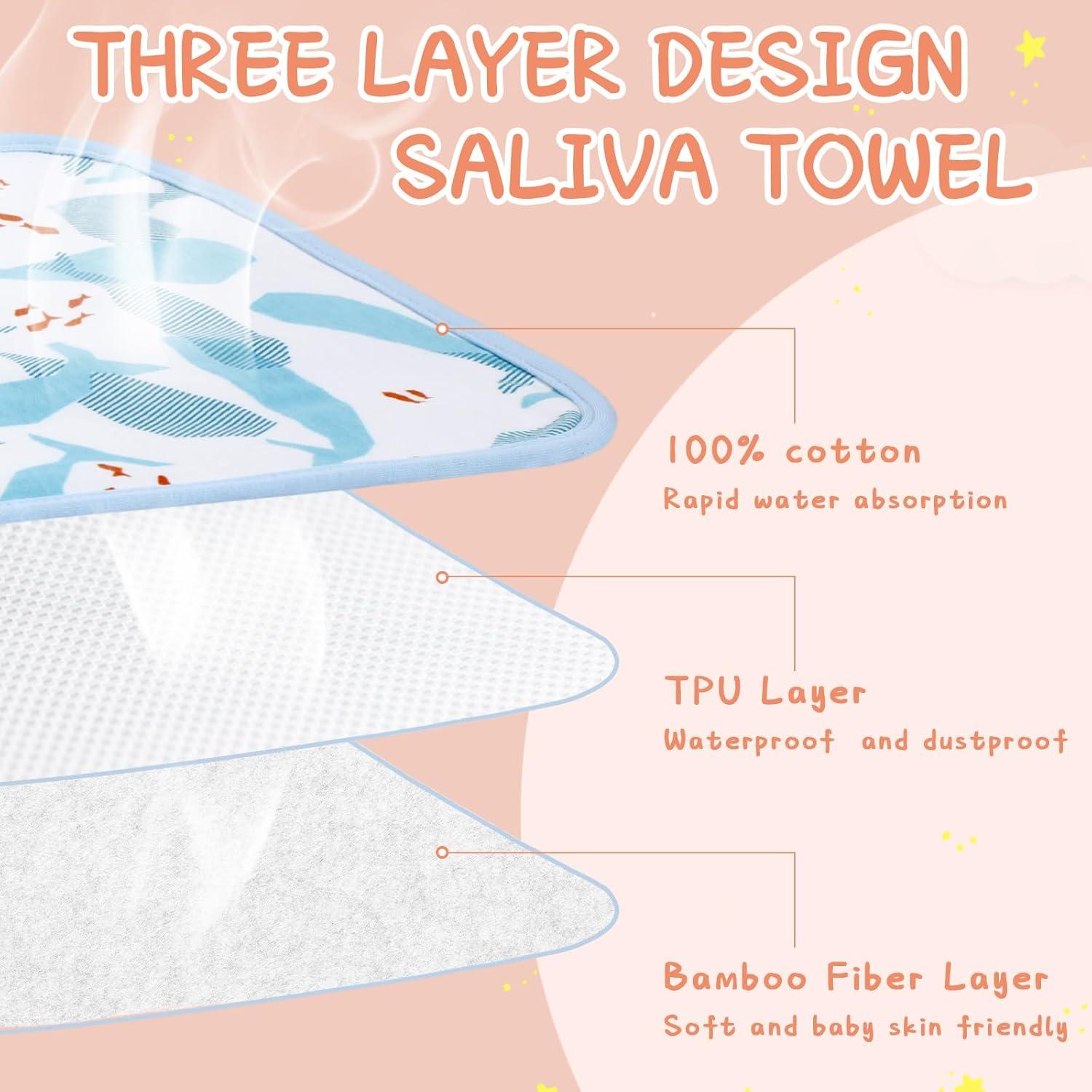 Baberos de Toalla Newwiee 5 Pcs para Bebé Unisex Absorbentes