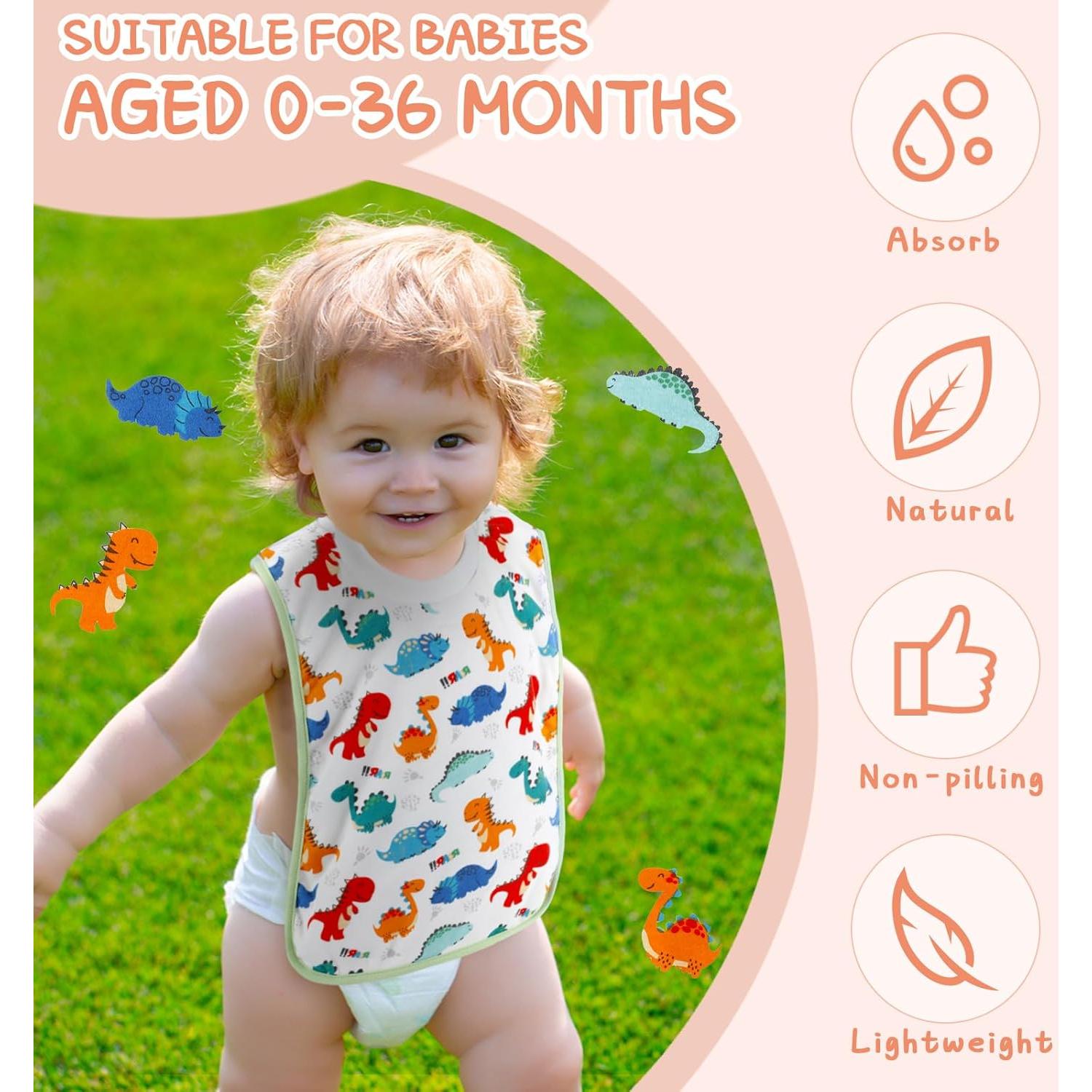 Baberos de Toalla Newwiee 5 Pcs para Bebé Unisex Absorbentes