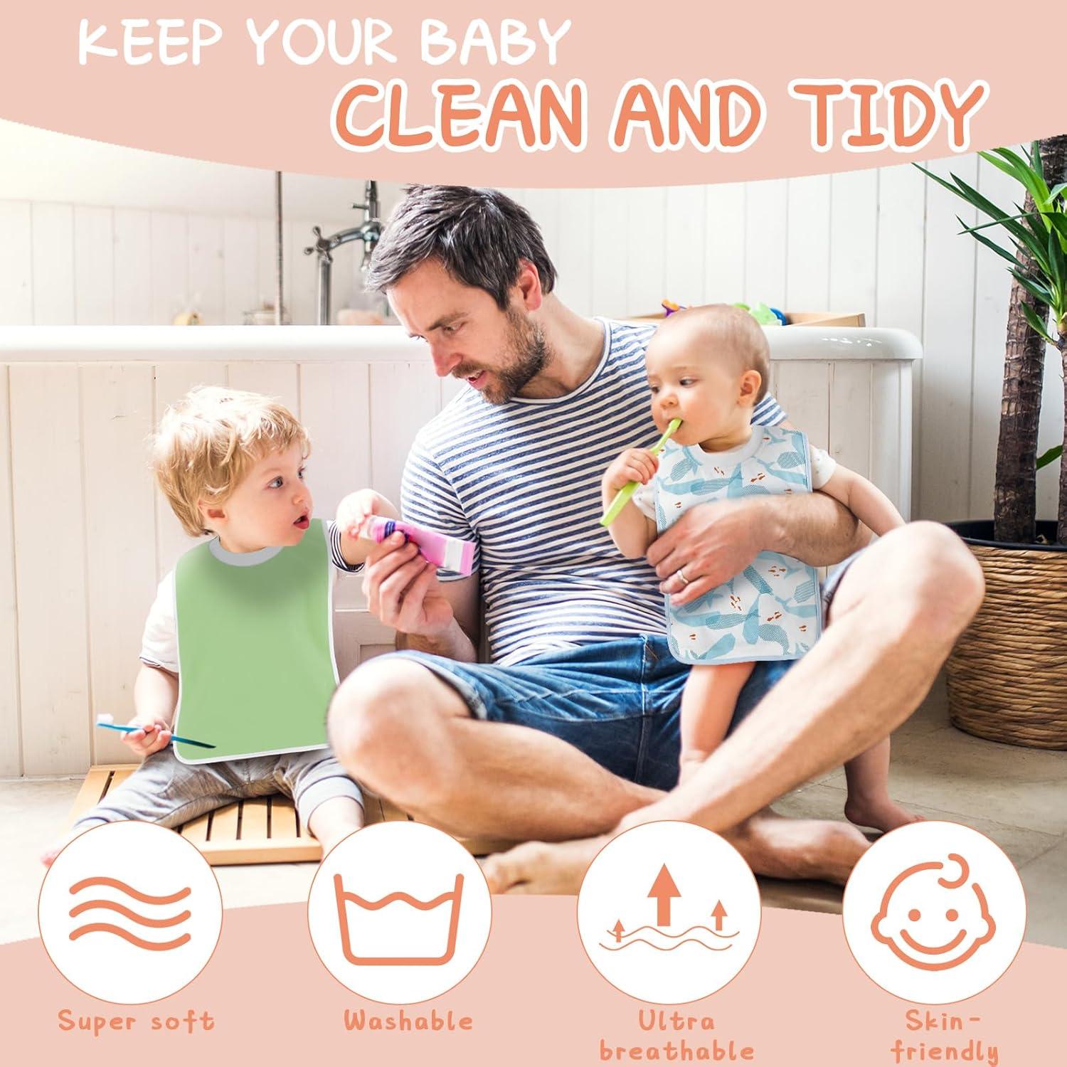 Baberos de Toalla Newwiee 5 Pcs para Bebé Unisex Absorbentes