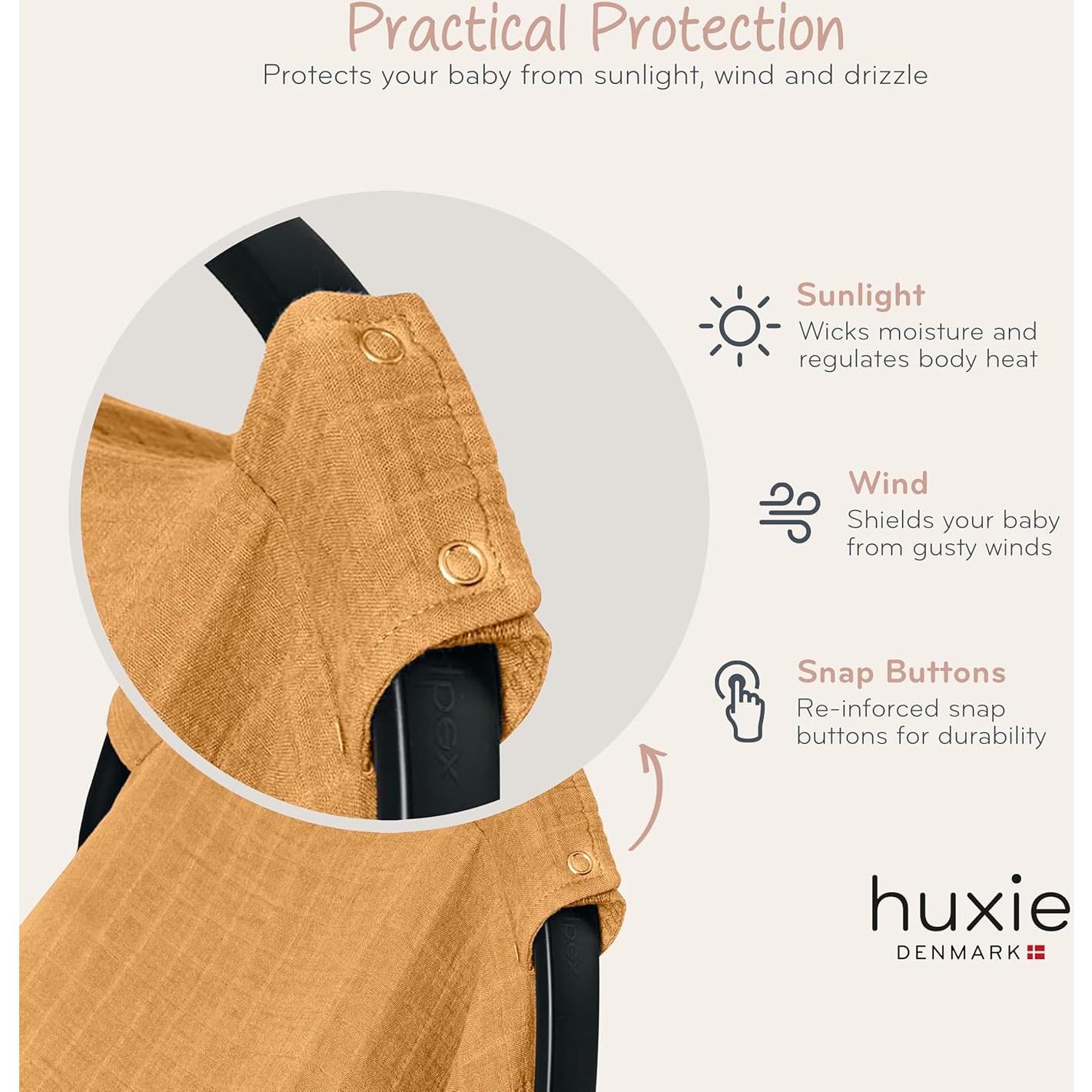 Funda para Asiento de Coche Huxie 100% Algodón Orgánico Amarillo