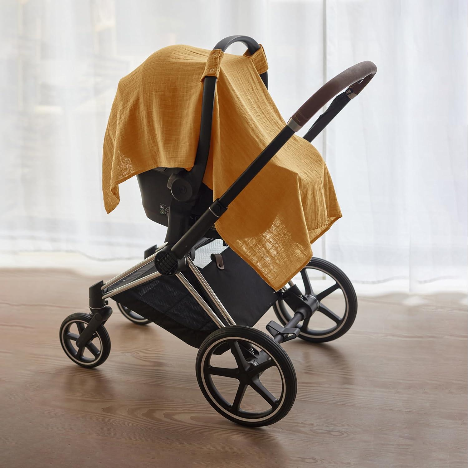 Funda para Asiento de Coche Huxie 100% Algodón Orgánico Amarillo