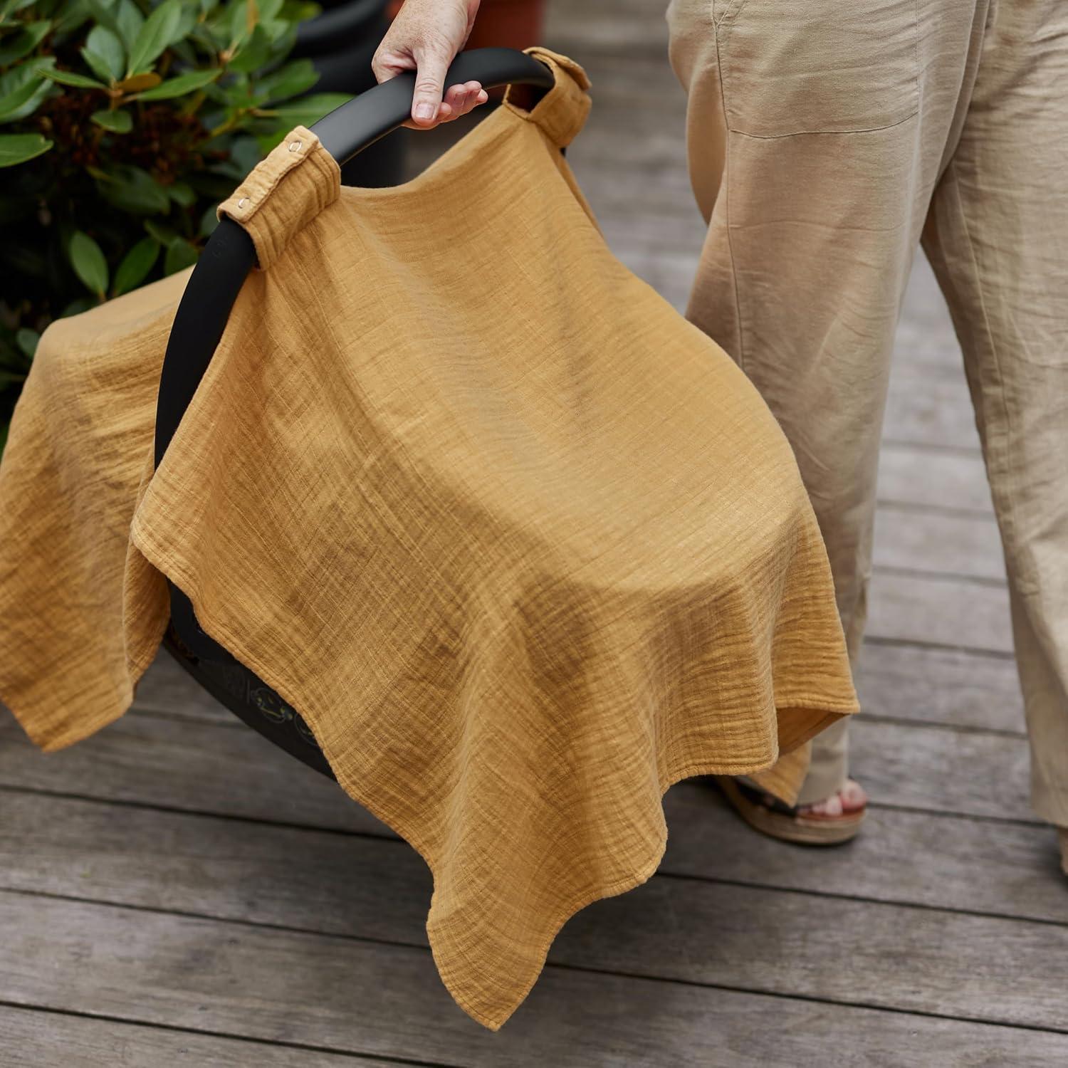 Funda para Asiento de Coche Huxie 100% Algodón Orgánico Amarillo