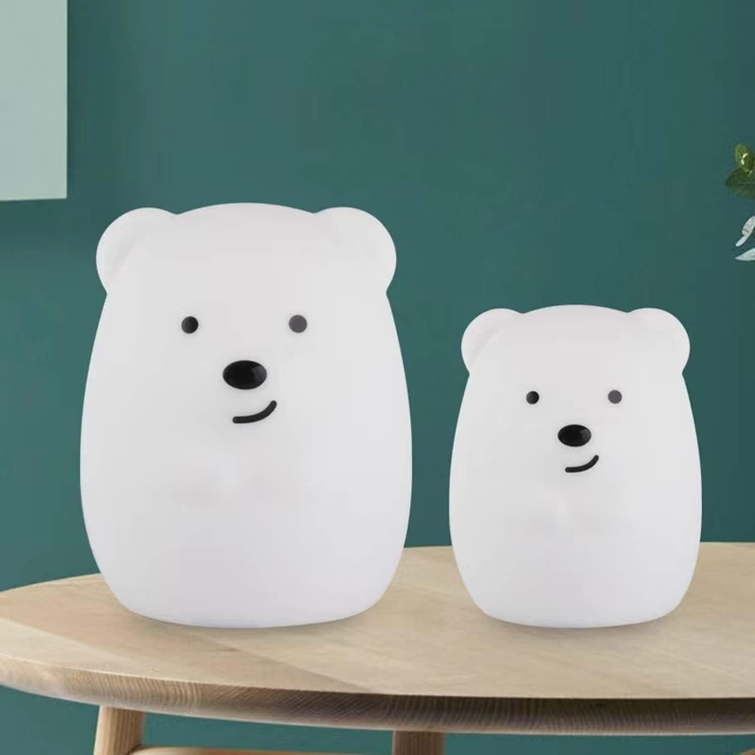 Luz Nocturna Oso Grande WHA&DARREN para Niños, Silicona, Control Remoto