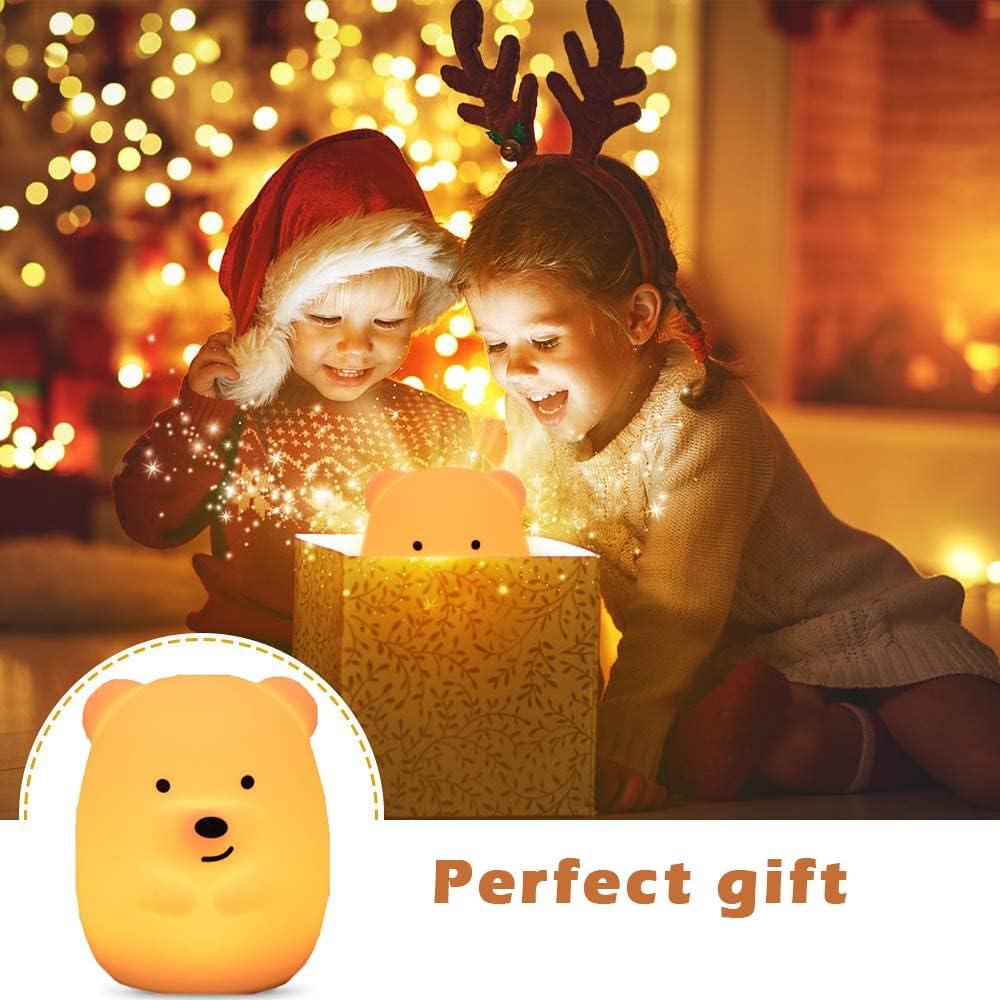 Luz Nocturna Oso Grande WHA&DARREN para Niños, Silicona, Control Remoto