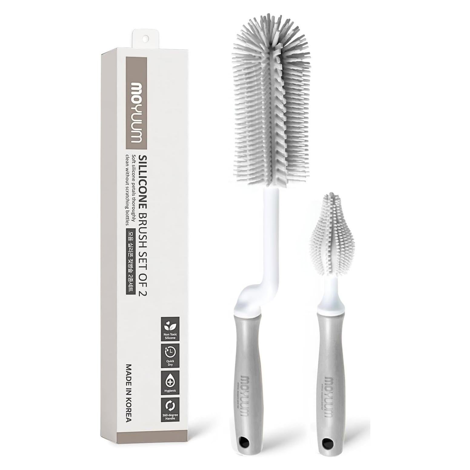 Conjunto de Cepillos de Silicona Moyuum para Biberones y Tetinas