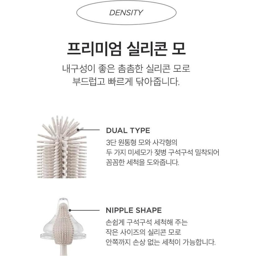 Conjunto de Cepillos de Silicona Moyuum para Biberones y Tetinas