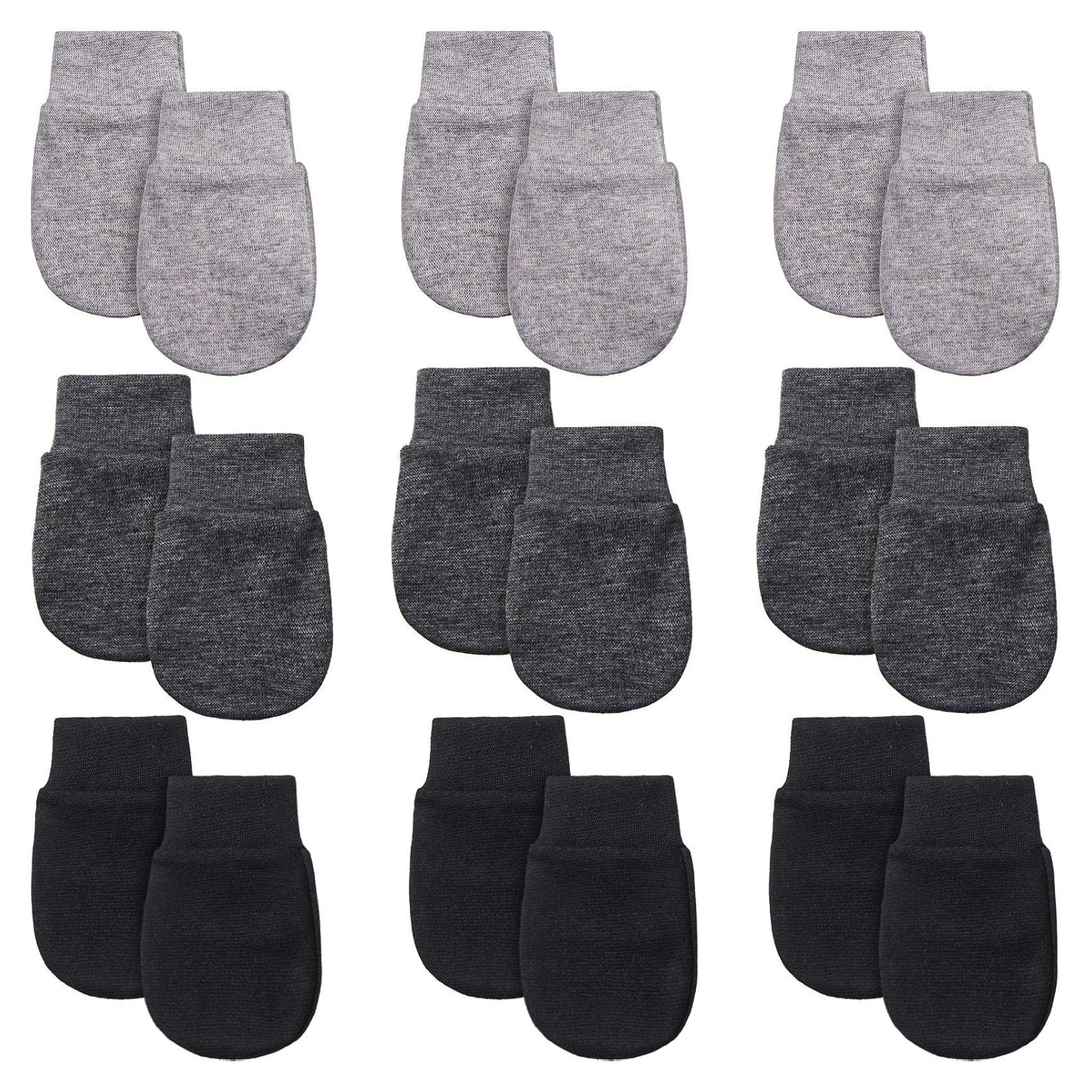 9 Pares Mitones de Algodón para Bebés 0-6 Meses Sin Rasguños