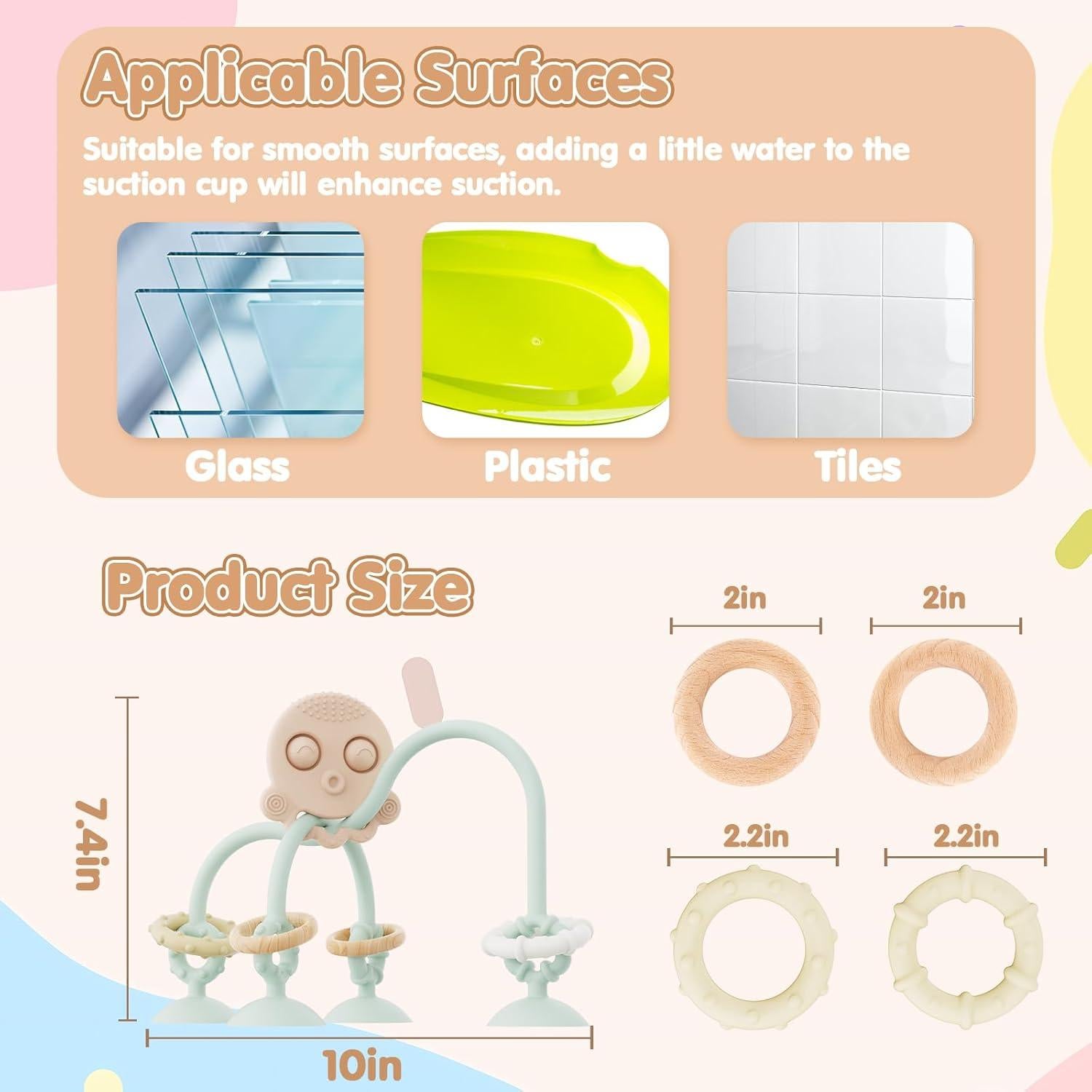 Juguete de Dentición para Bebés Happi2U Verde con Ventosa