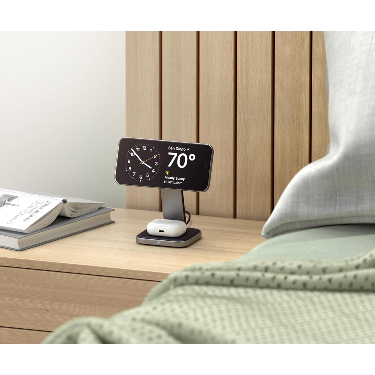 Cargador Inalámbrico 2 en 1 Satechi Qi2 15W Magnético