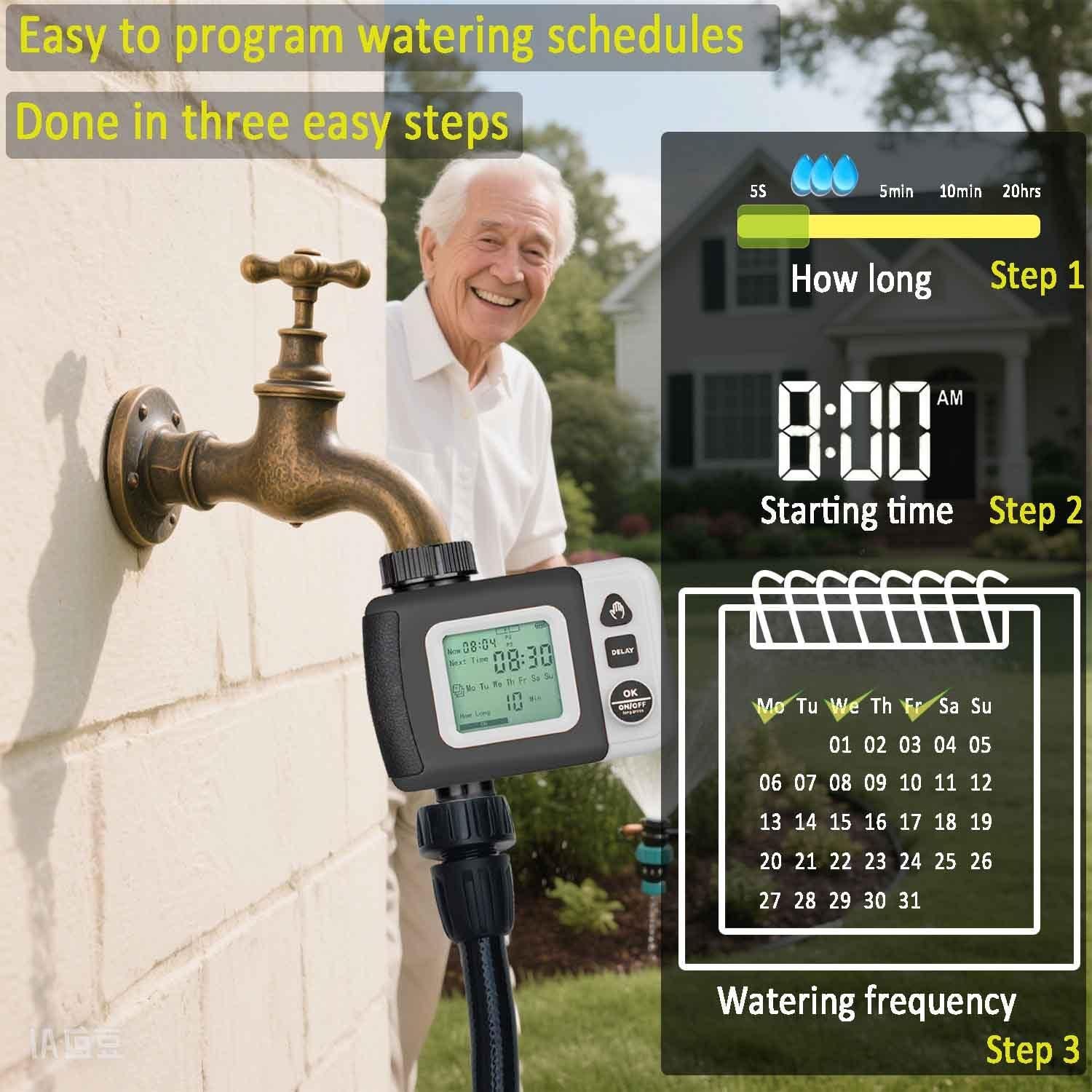 Kit de Riego por Goteo Automático FesmTek1 19.5m con Temporizador