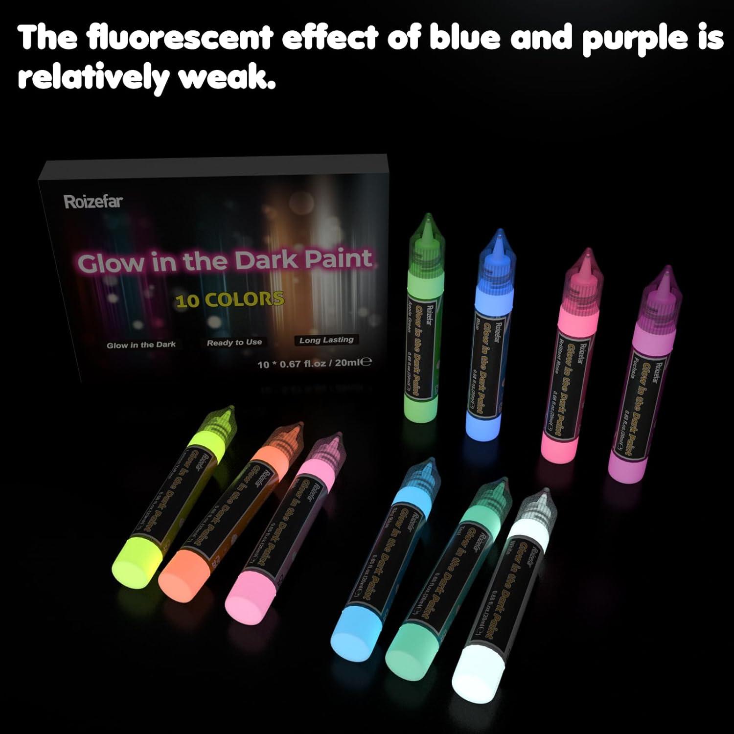 Pintura Acrílica Brillante Roizefar 10 Colores 20 ml - Luminiscente