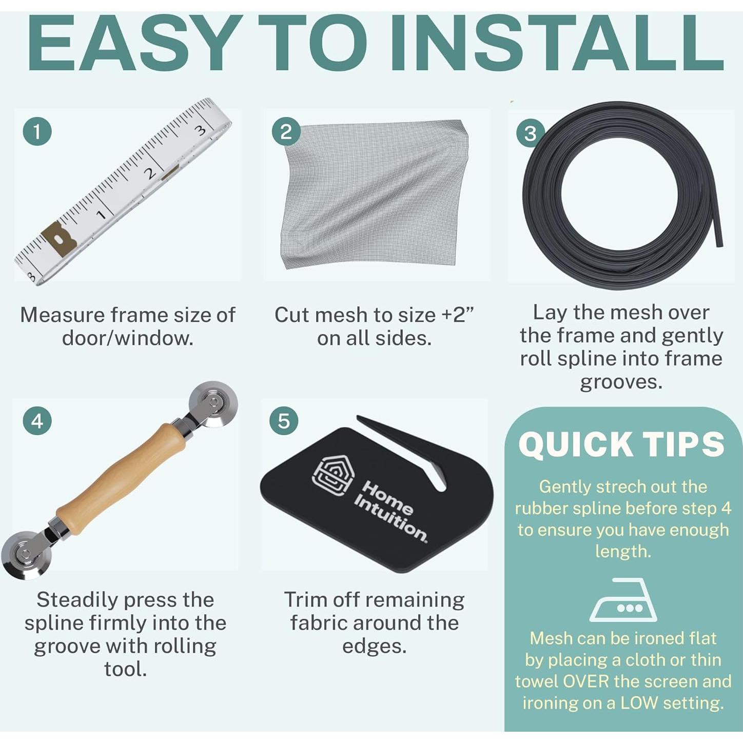 Kit de Reparación de Pantallas 99x300 cm Home Intuition Negro