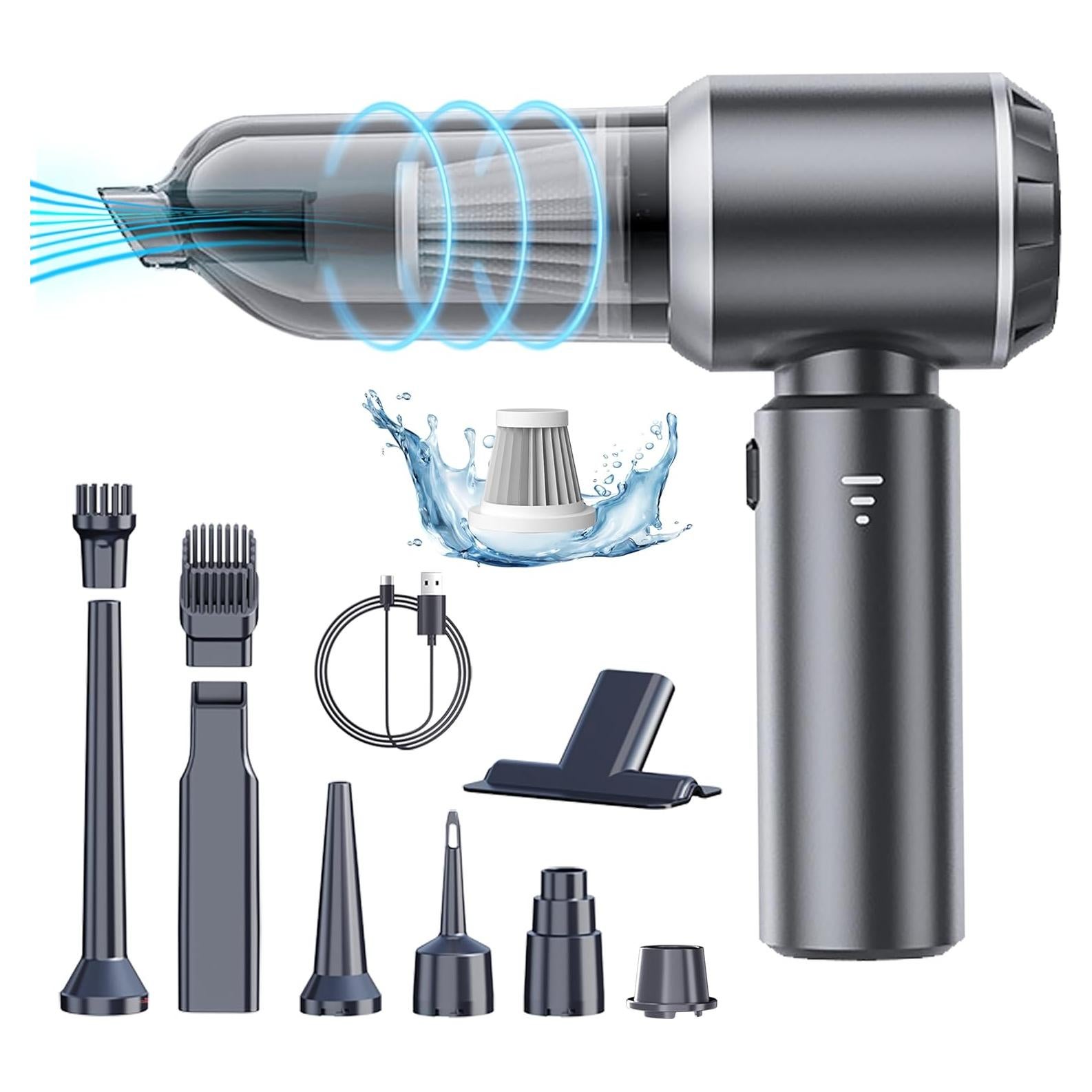 Aspiradora de Mano Inalámbrica Jgeuyer 22000PA 5-en-1 Gris