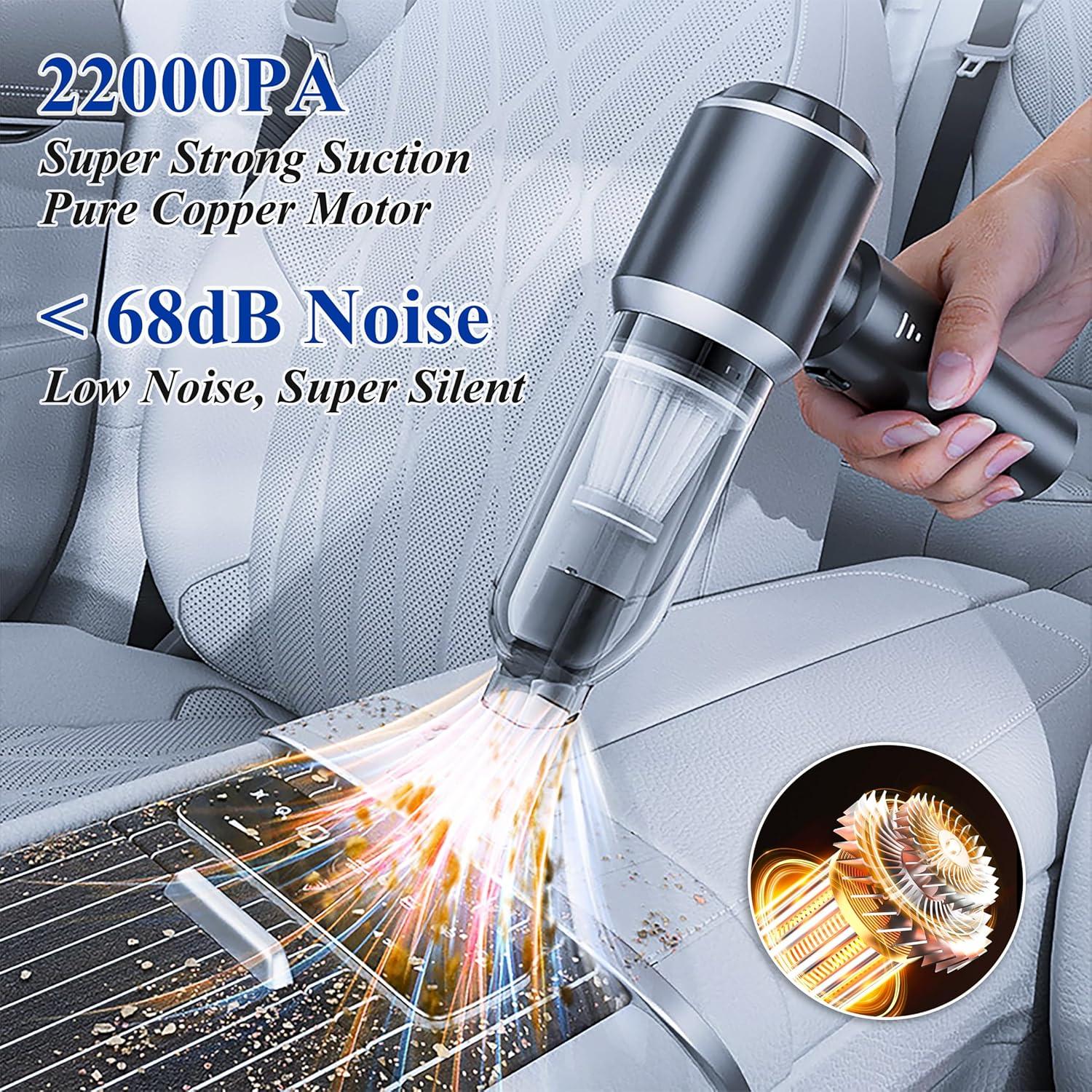 Aspiradora de Mano Inalámbrica Jgeuyer 22000PA 5-en-1 Gris