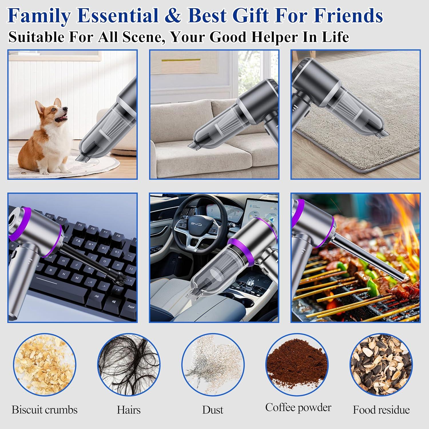 Aspiradora de Mano Inalámbrica Jgeuyer 22000PA 5-en-1 Gris