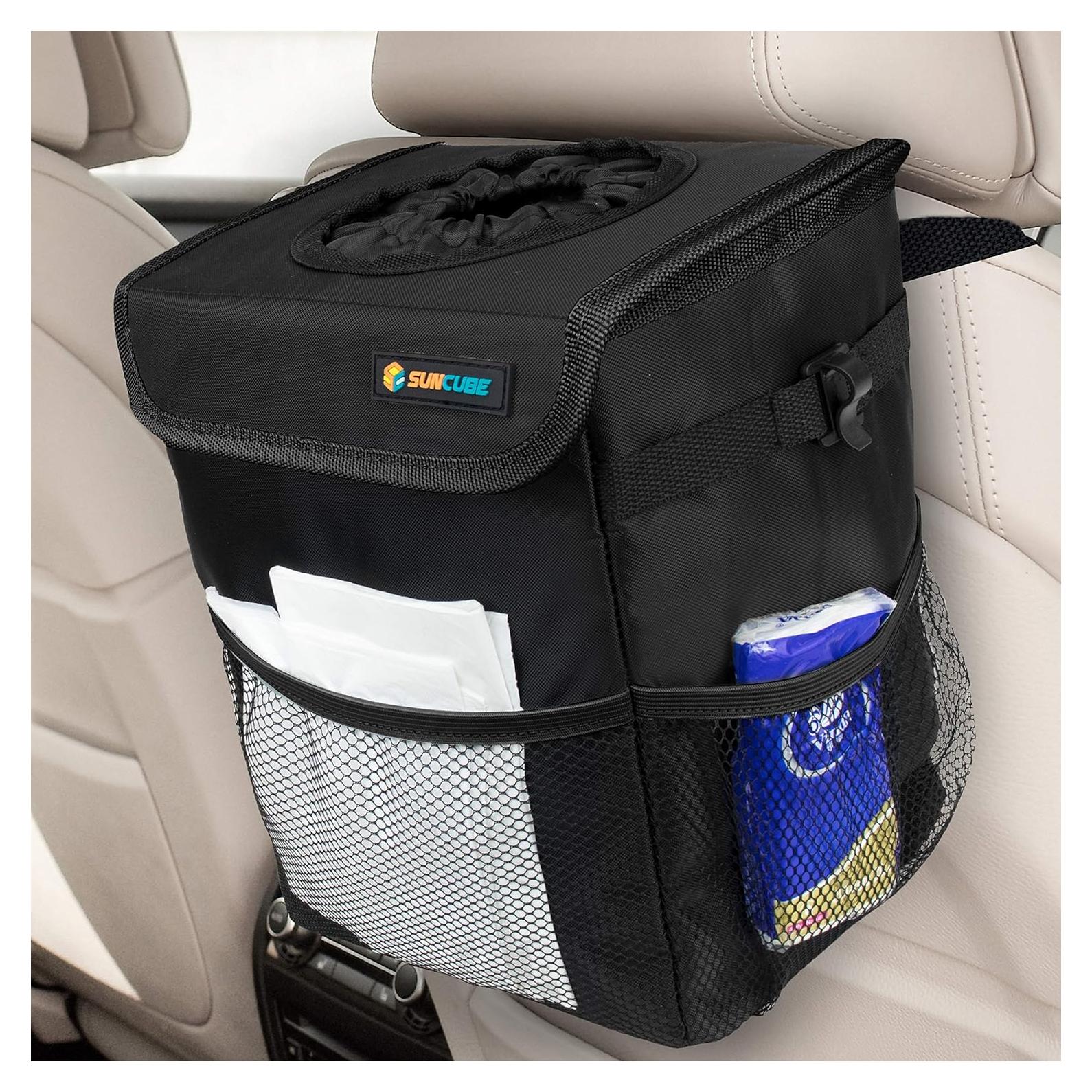 Cubo de Basura para Auto SUN CUBE Impermeable 10L Negro