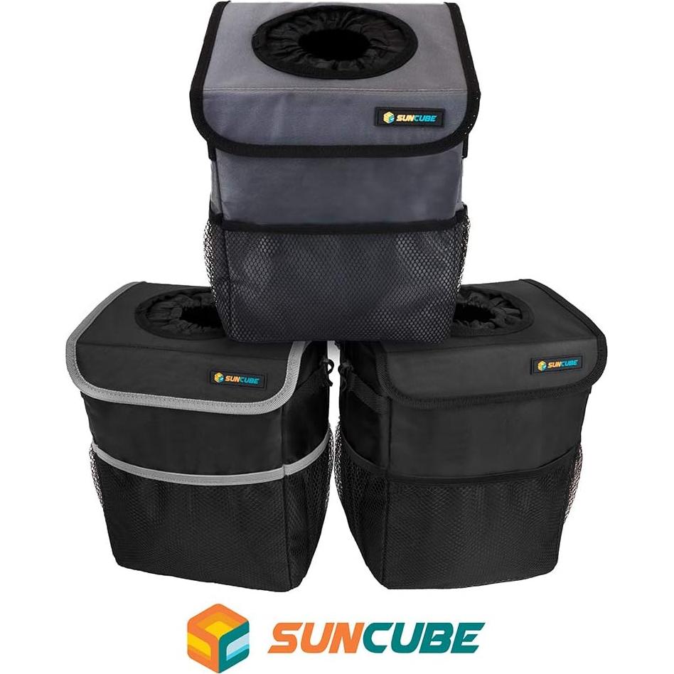 Cubo de Basura para Auto SUN CUBE Impermeable 10L Negro