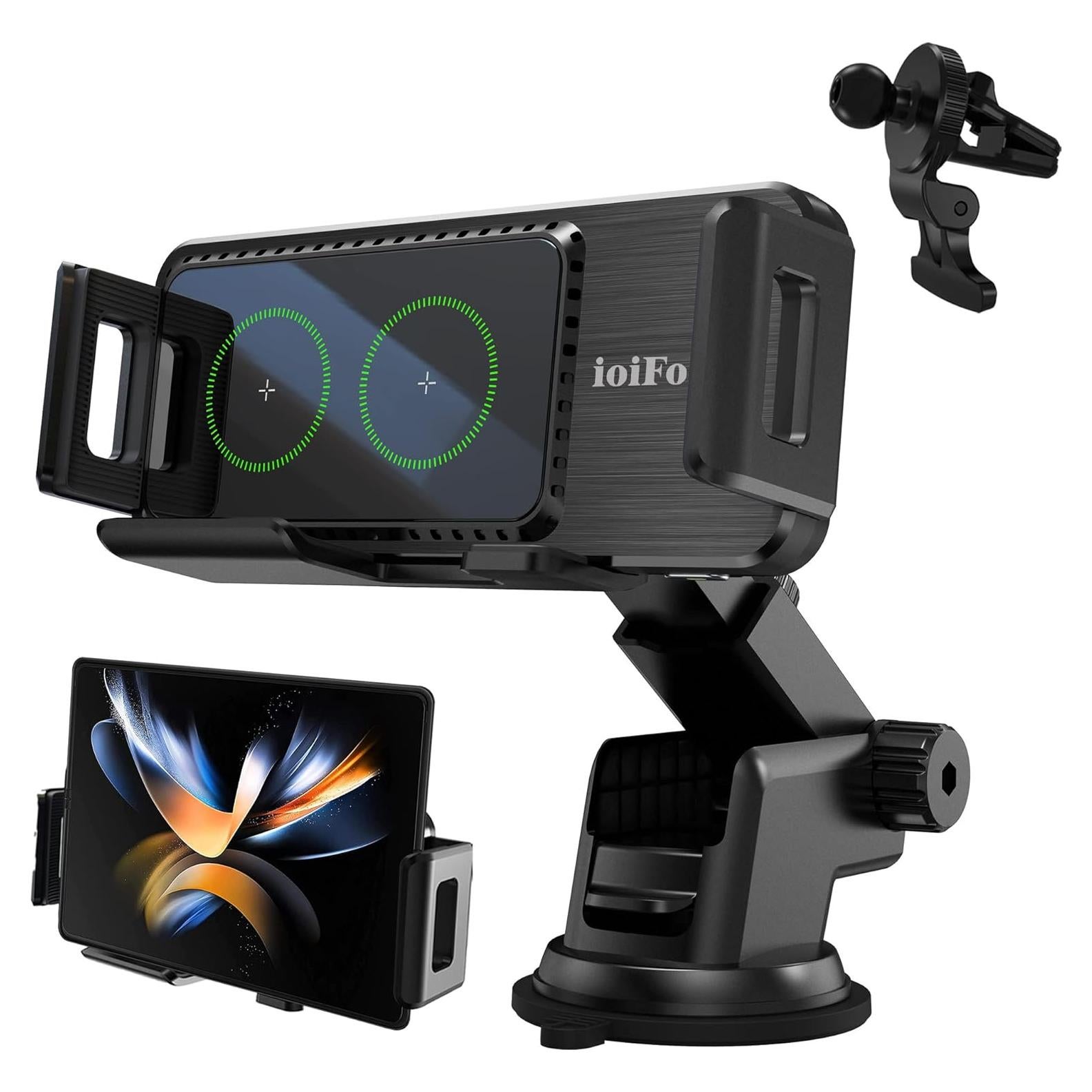 Cargador Inalámbrico para Auto ioiFour 15W con Soporte Ajustable