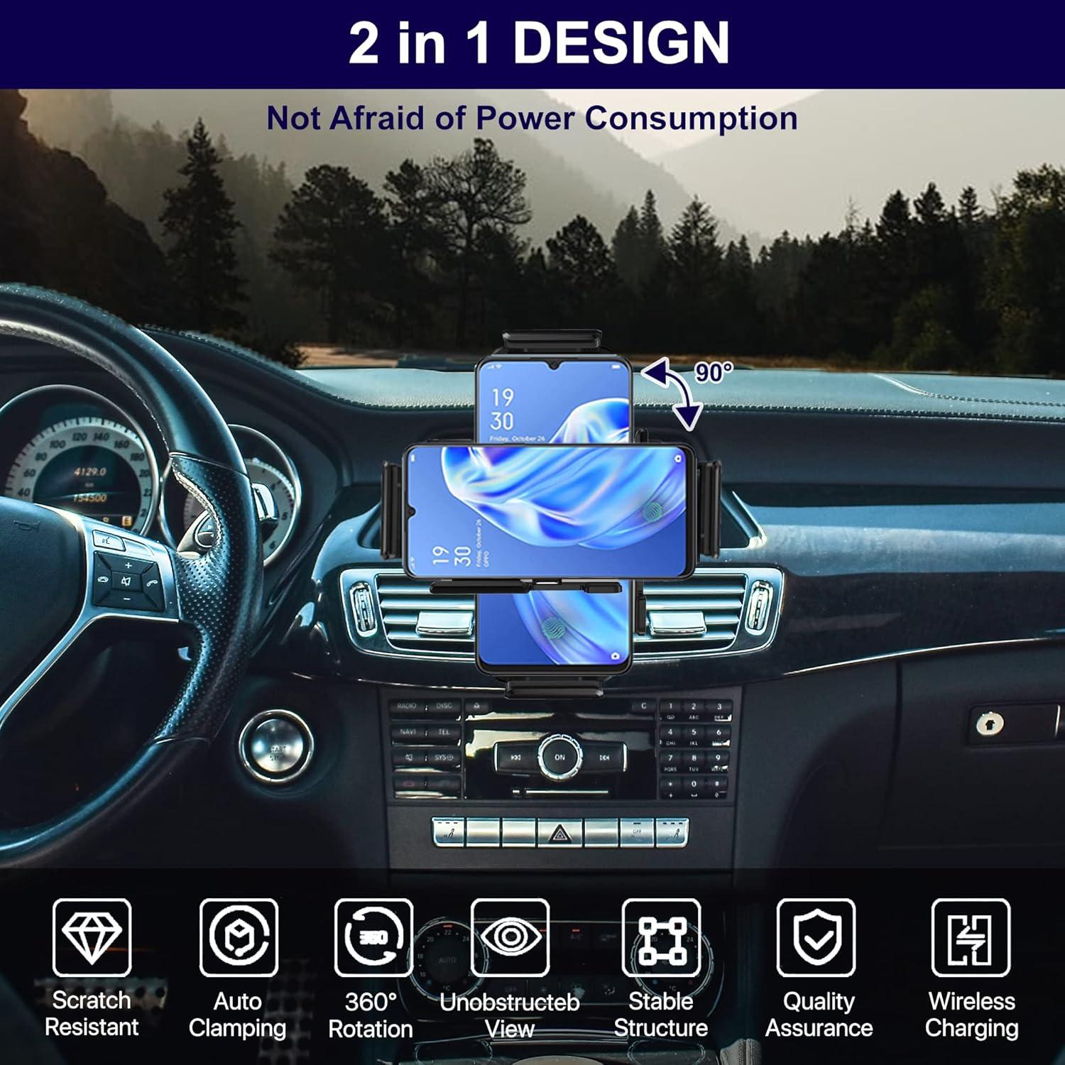 Cargador Inalámbrico para Auto ioiFour 15W con Soporte Ajustable