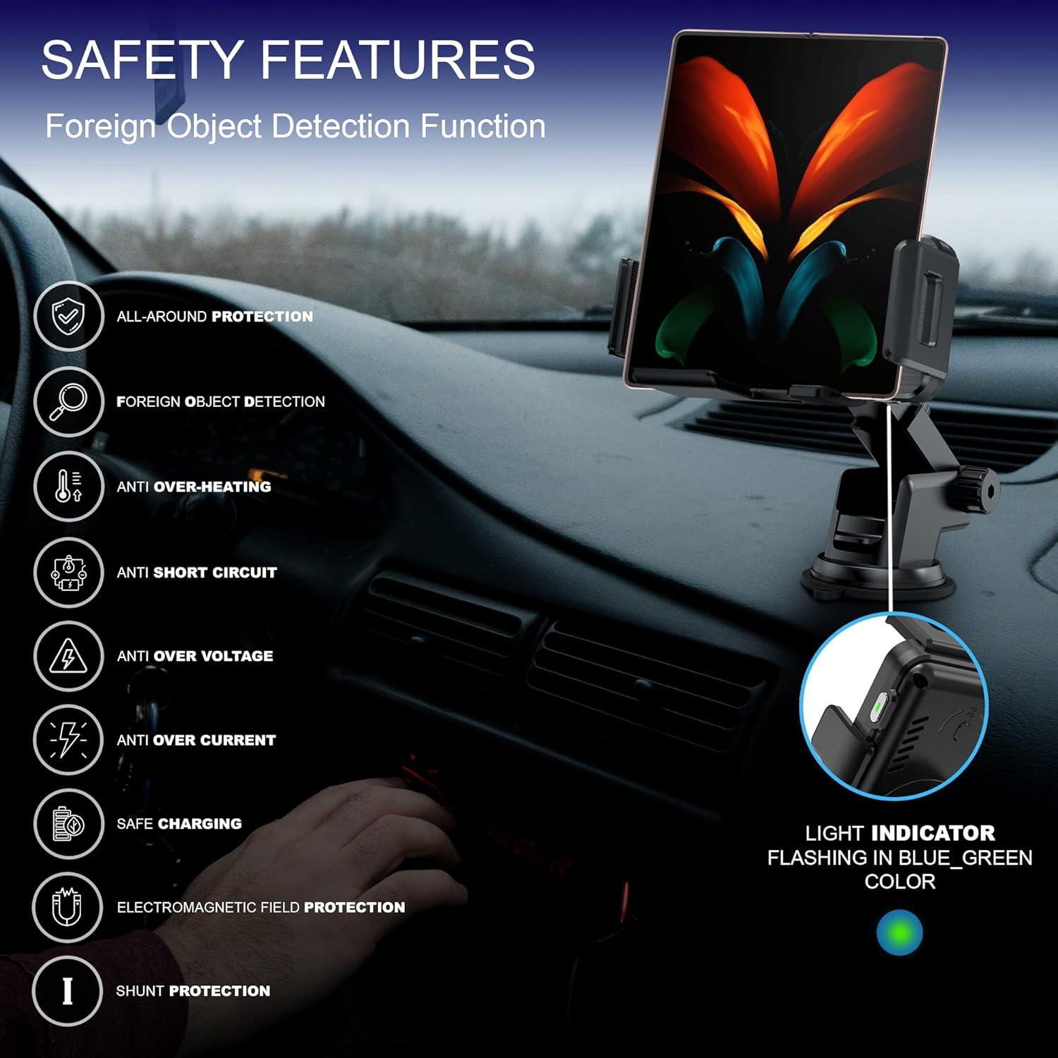 Cargador Inalámbrico para Auto ioiFour 15W con Soporte Ajustable