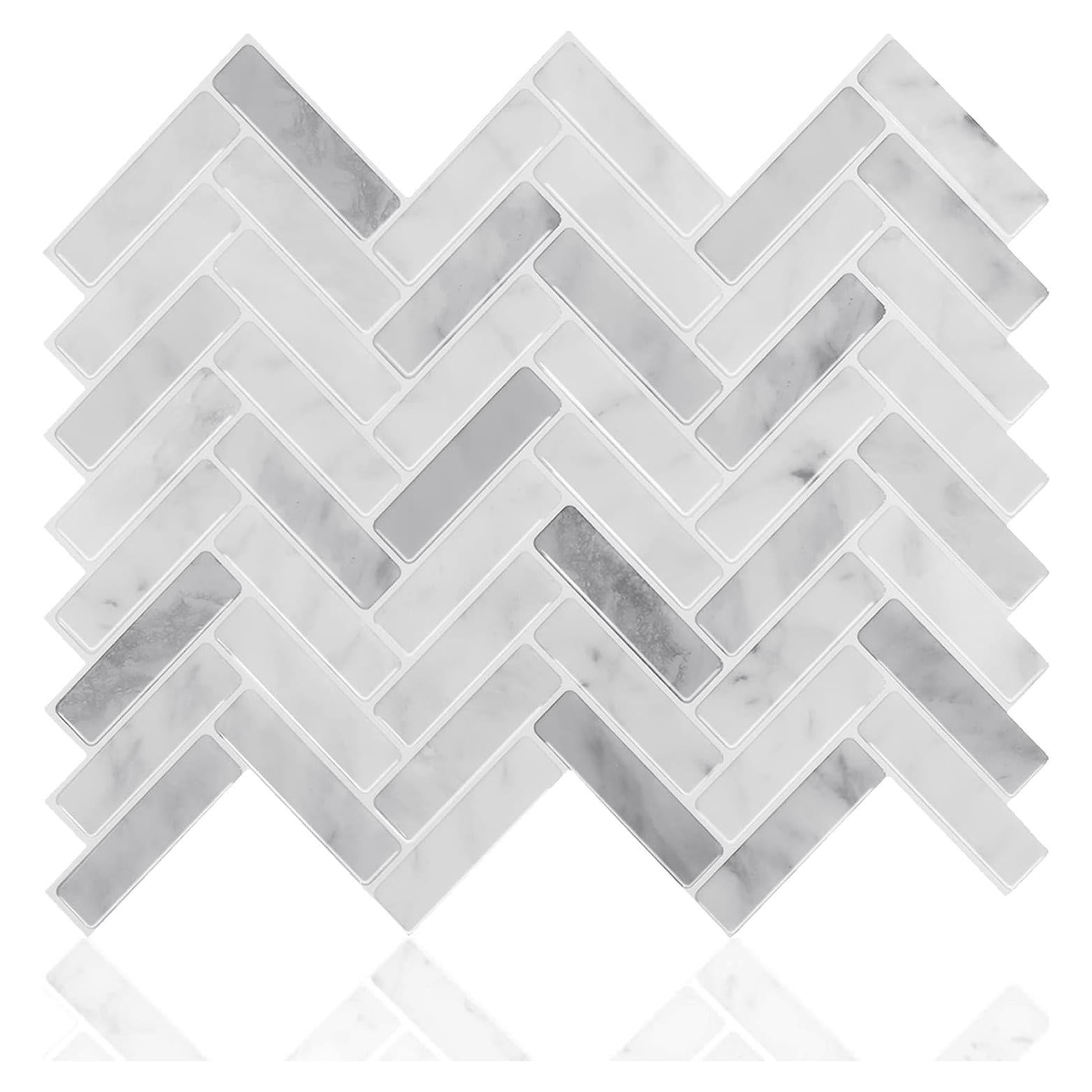 Azulejos Autoadhesivos STICKGOO Espiga Gris 30.48cm x 30.48cm (Paquete de 10)