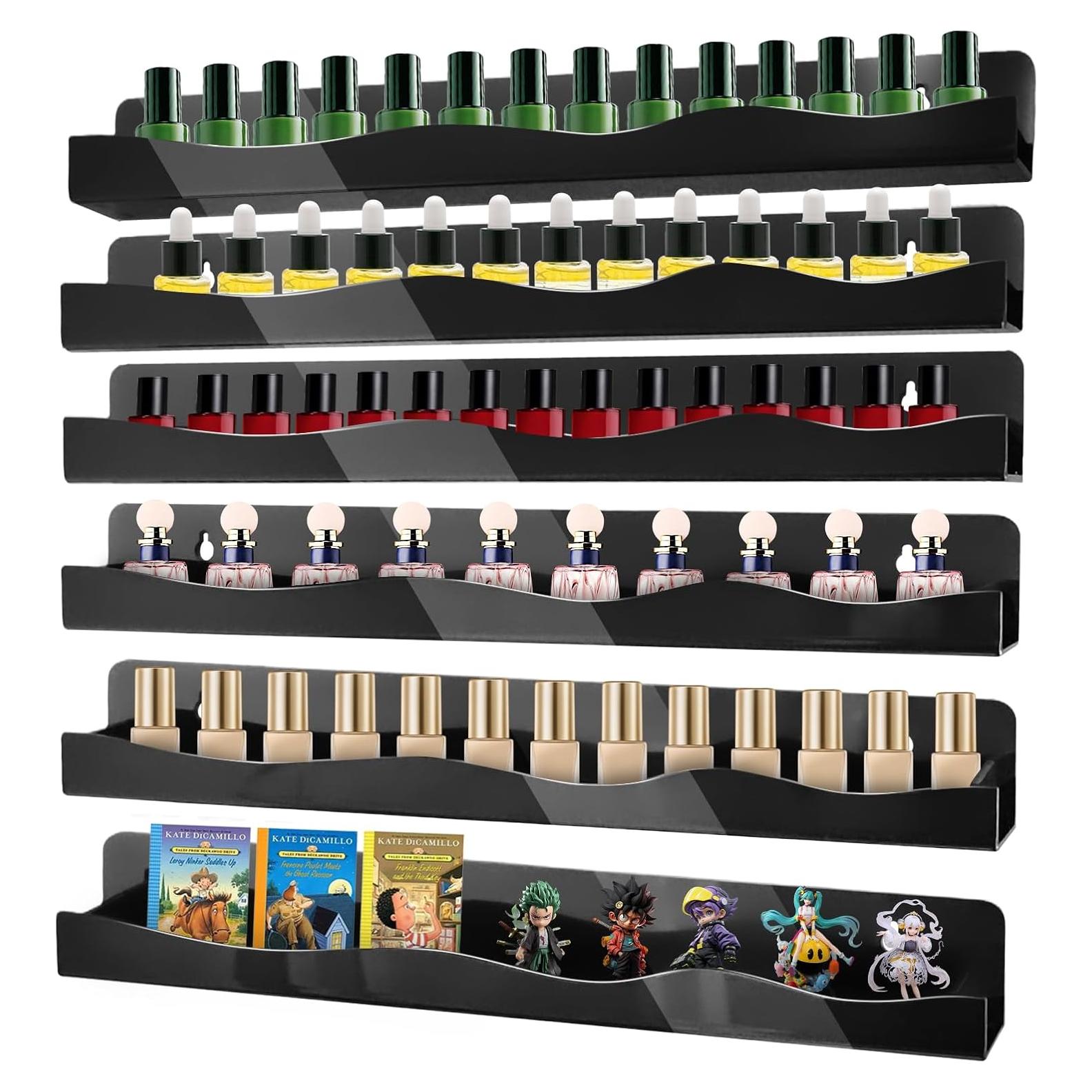 Estante Organizador de Esmalte de Uñas CRAFTIFANO Negro 6 Piezas