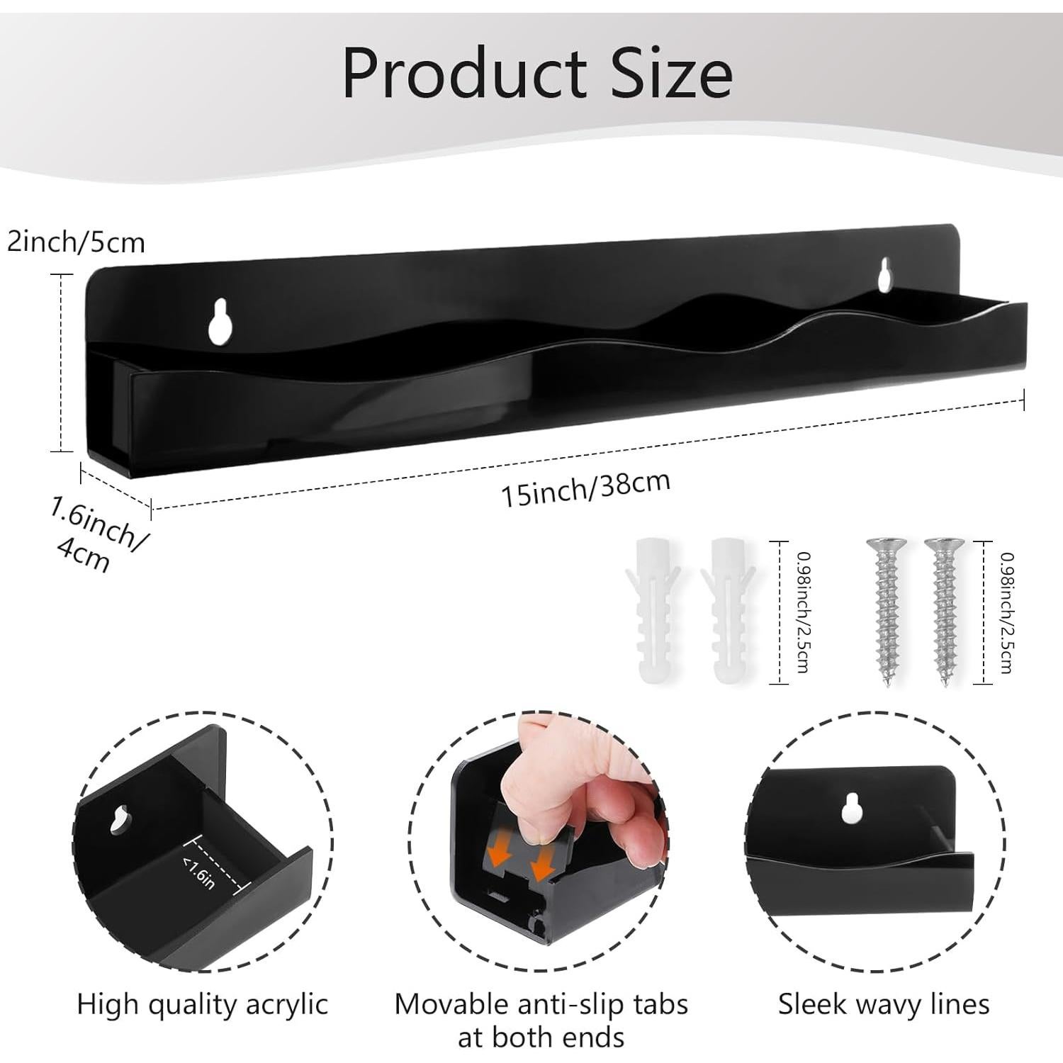 Estante Organizador de Esmalte de Uñas CRAFTIFANO Negro 6 Piezas