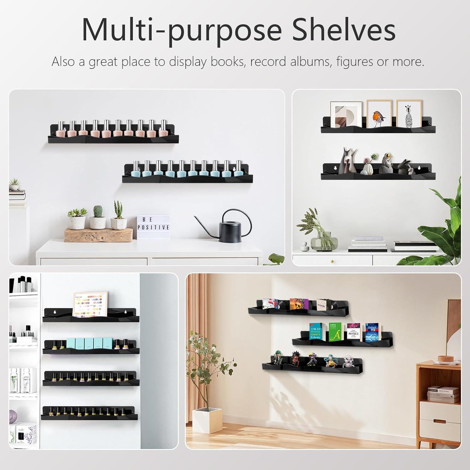 Estante Organizador de Esmalte de Uñas CRAFTIFANO Negro 6 Piezas