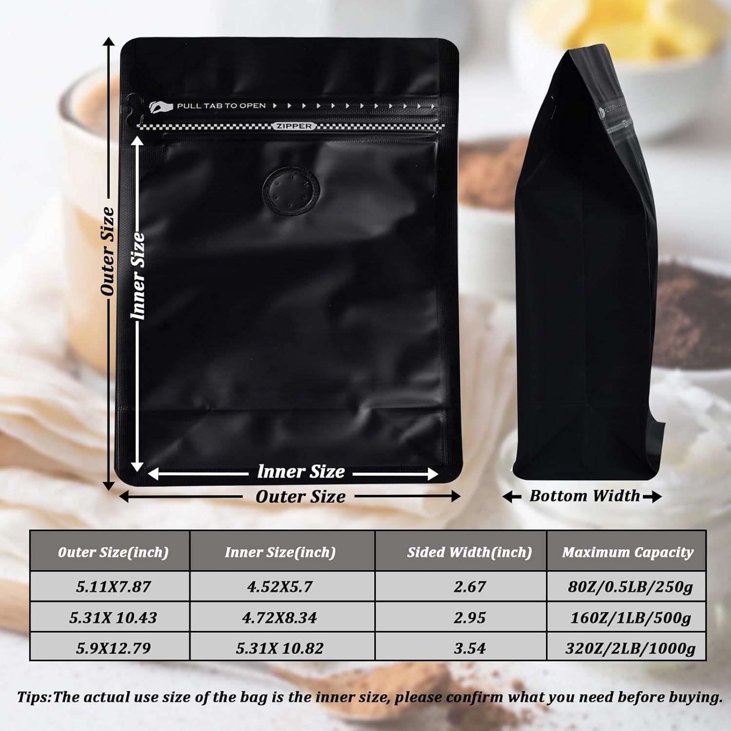 50 Bolsas de Café Mstar Pack con Válvula 250 g Resellables