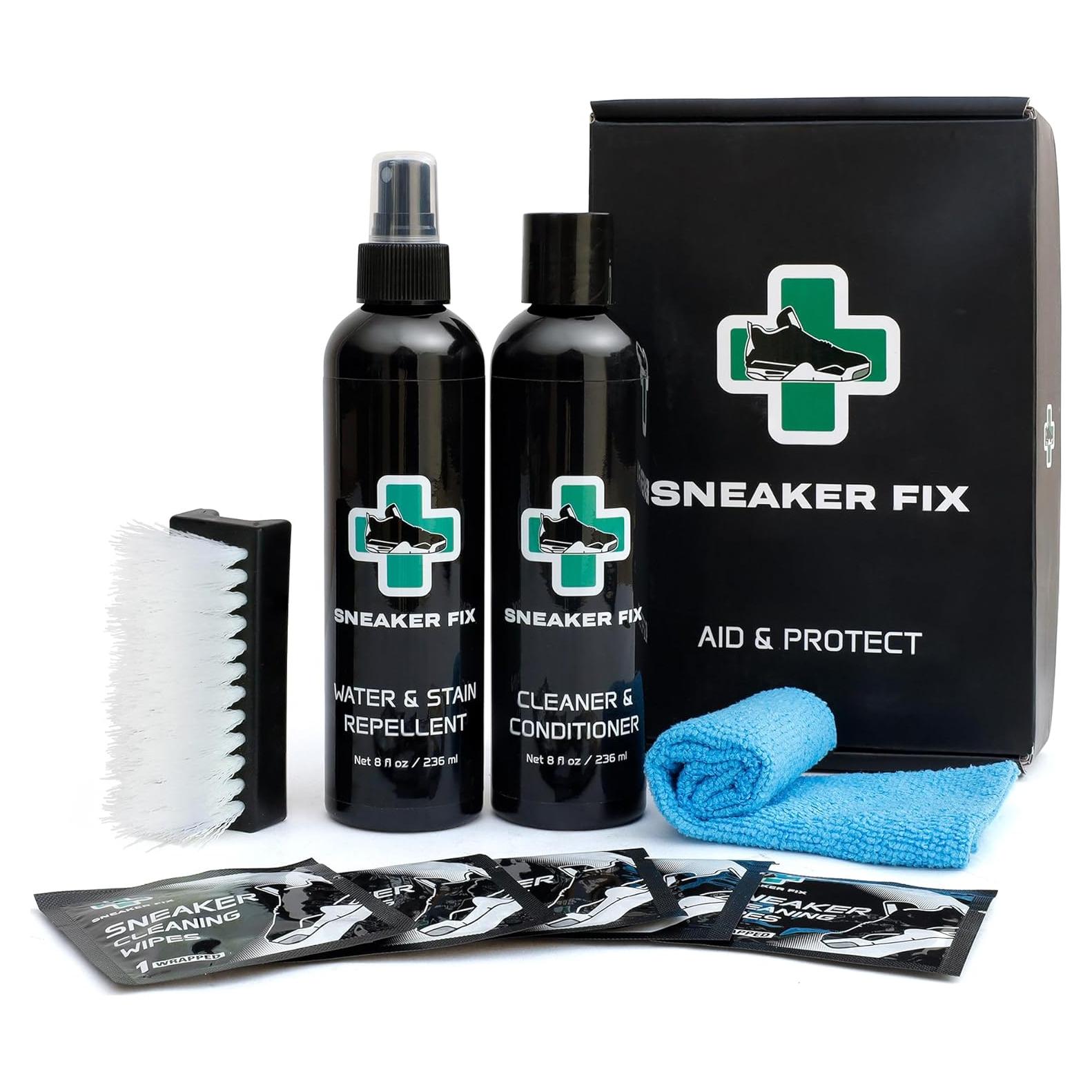 Kit de Limpieza de Zapatos Aid - Limpiador, Acondicionador y Cepillo