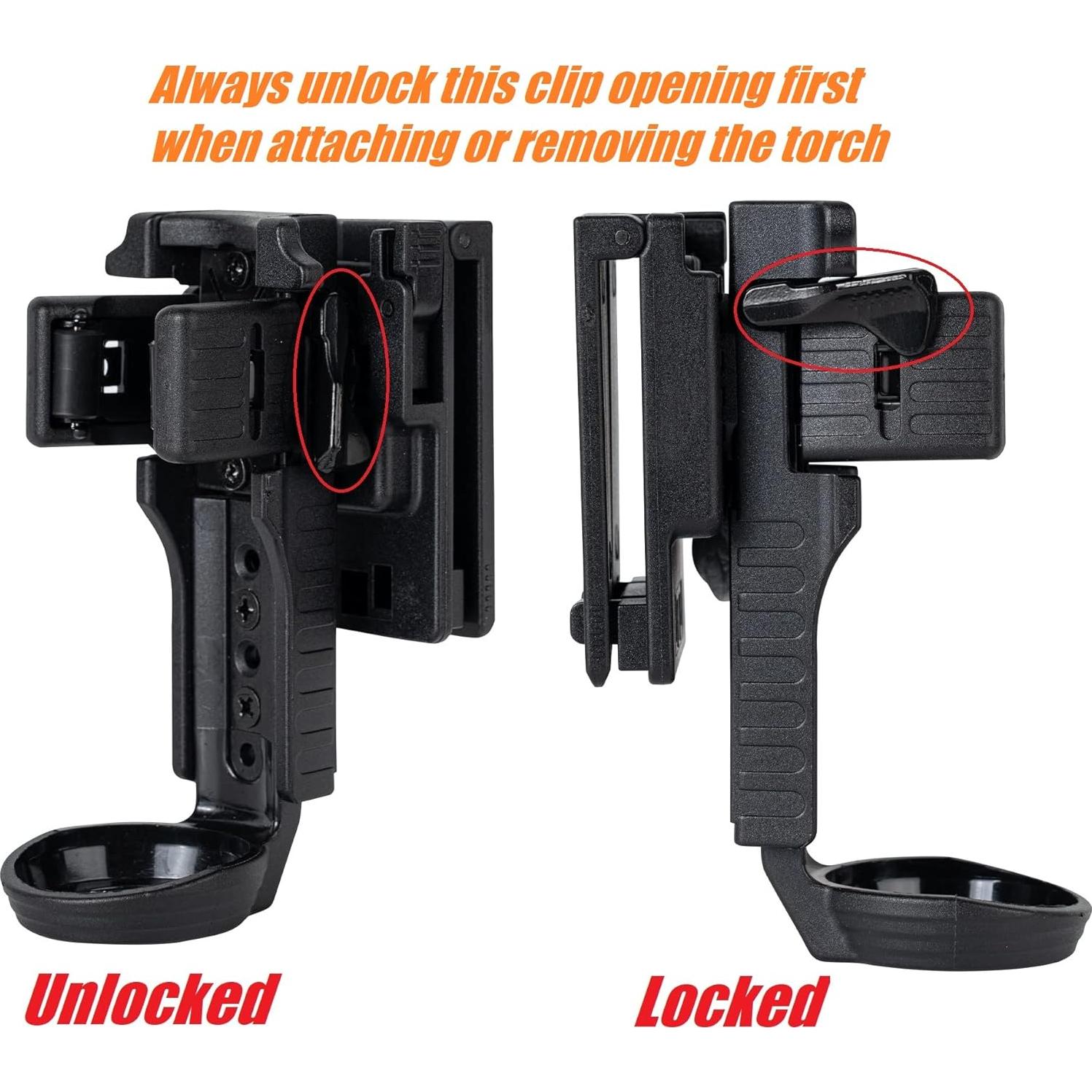 Soporte Táctico para Linterna TACNEX 1"-1.25" Clip Cinturón