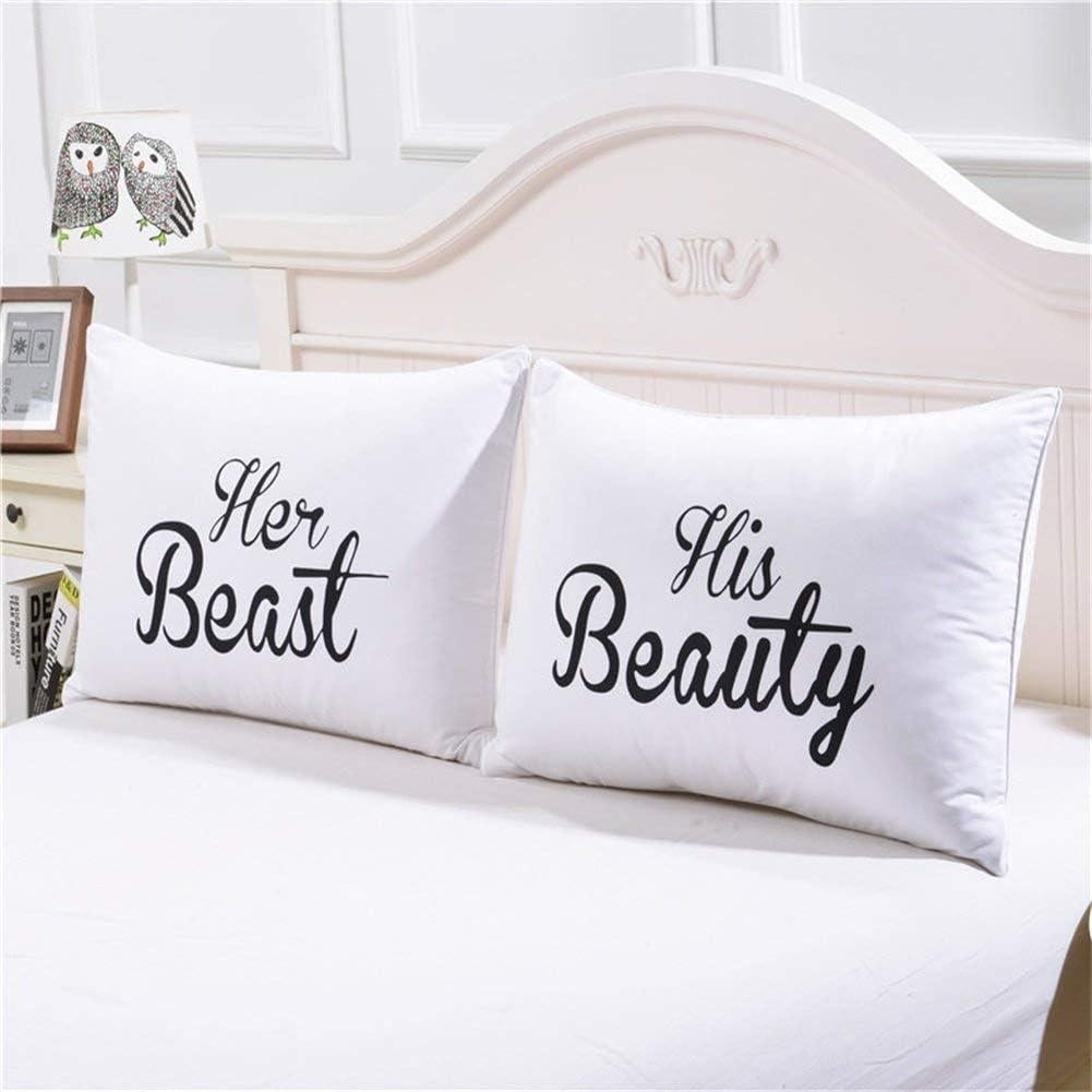 Fundas de Almohada para Parejas DasyFly 50.8x76.2cm Su Belleza y Su Bestia